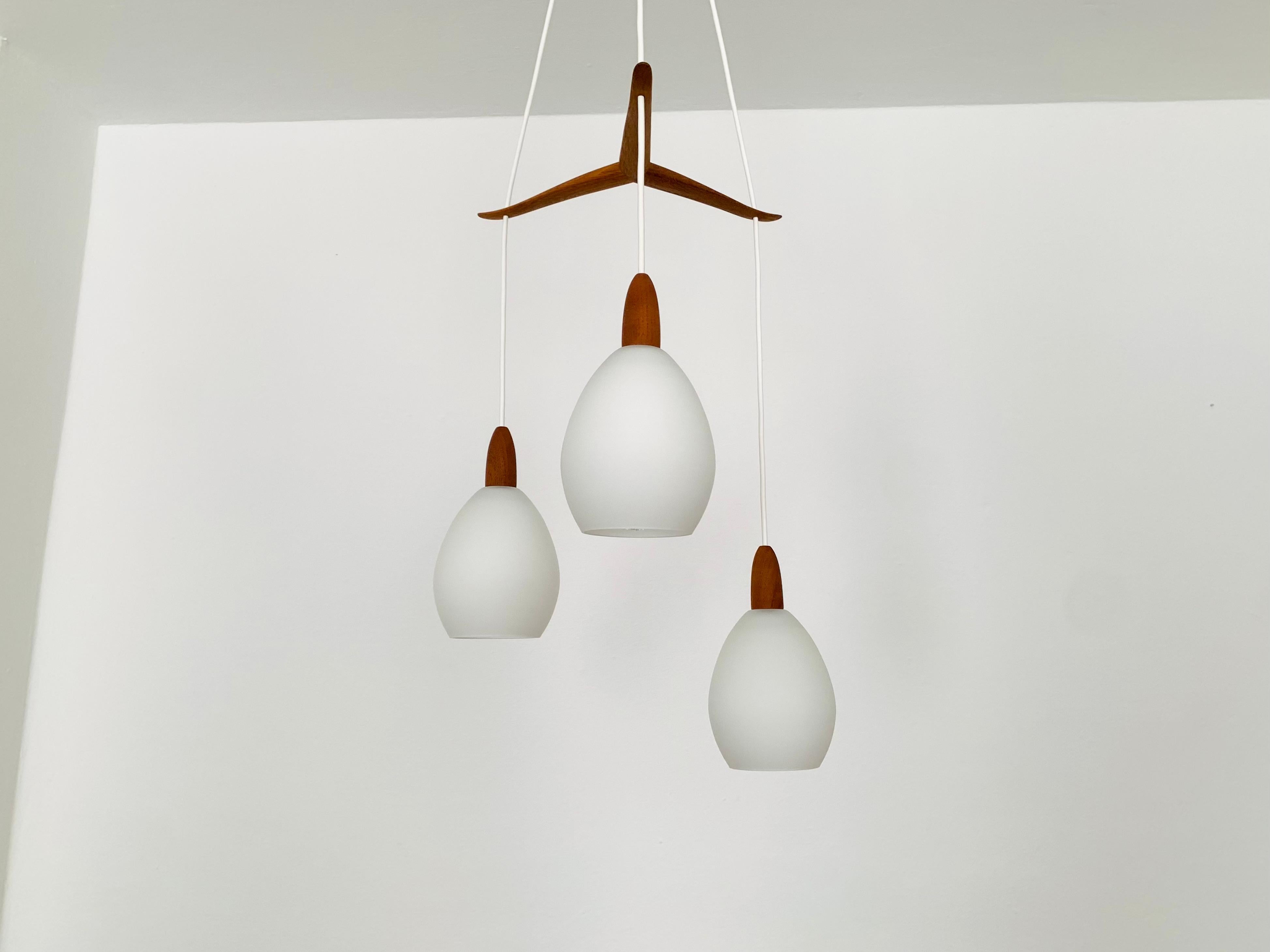Scandinavian Modern Opaline Cascading Lamp For Sale