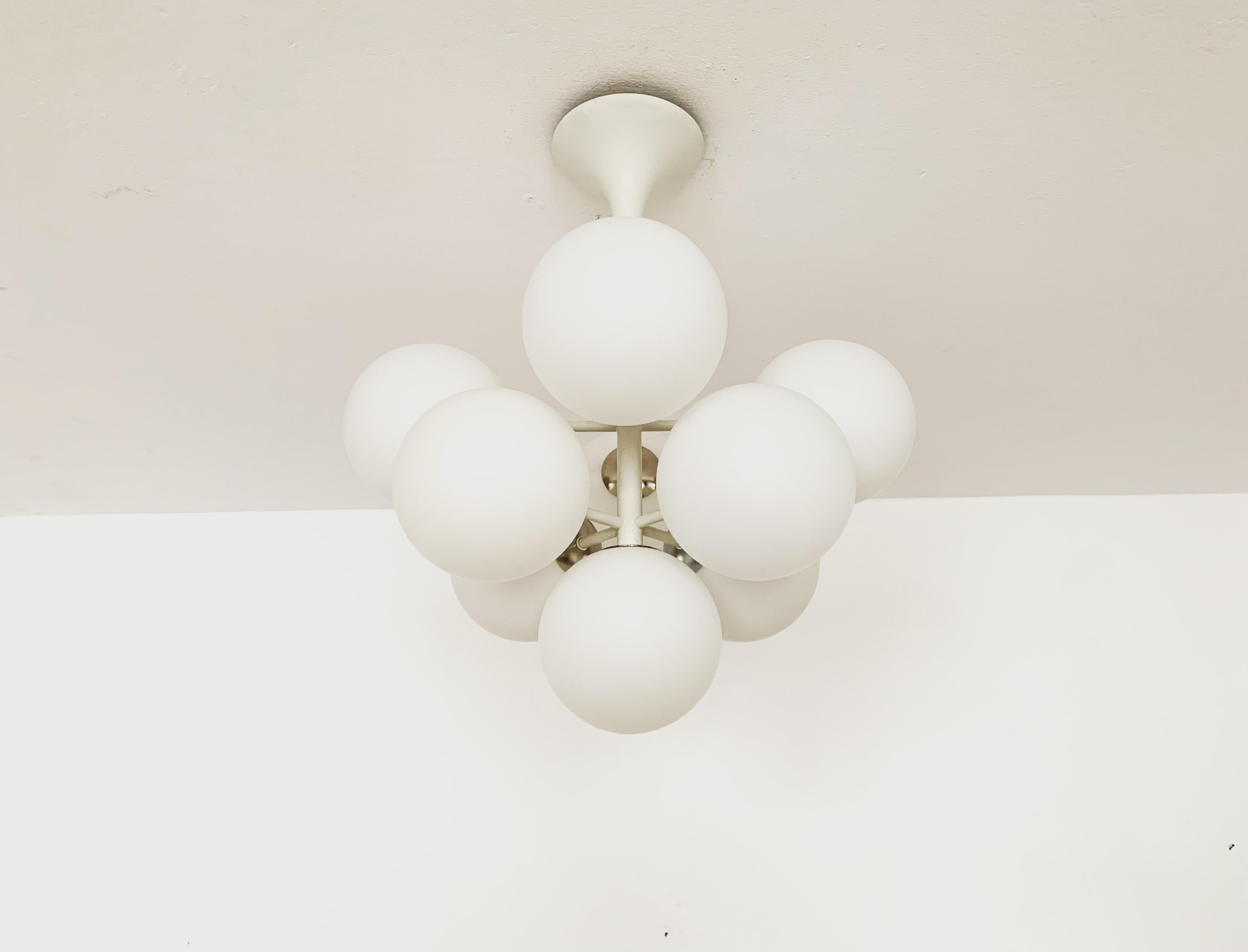 Space Age Opaline Chandelier by Max Bill for Temde For Sale