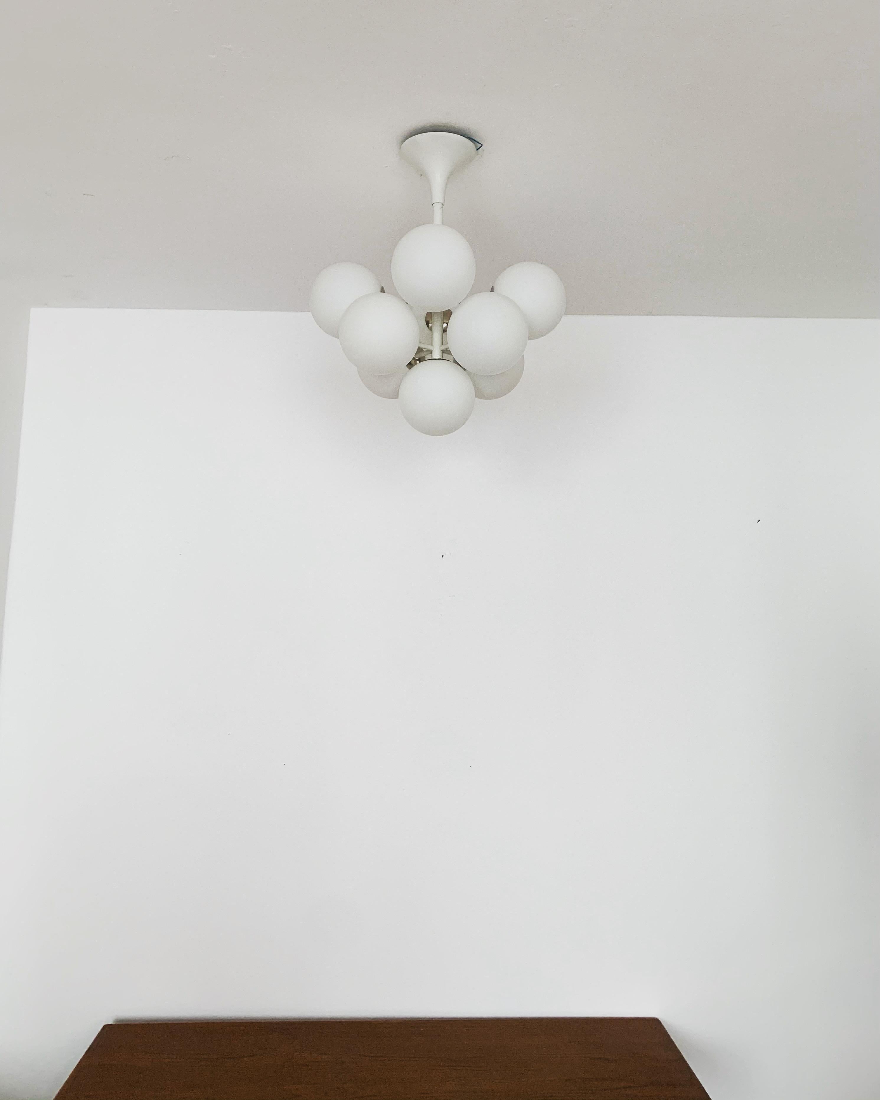 German Opaline Chandelier by Max Bill for Temde For Sale