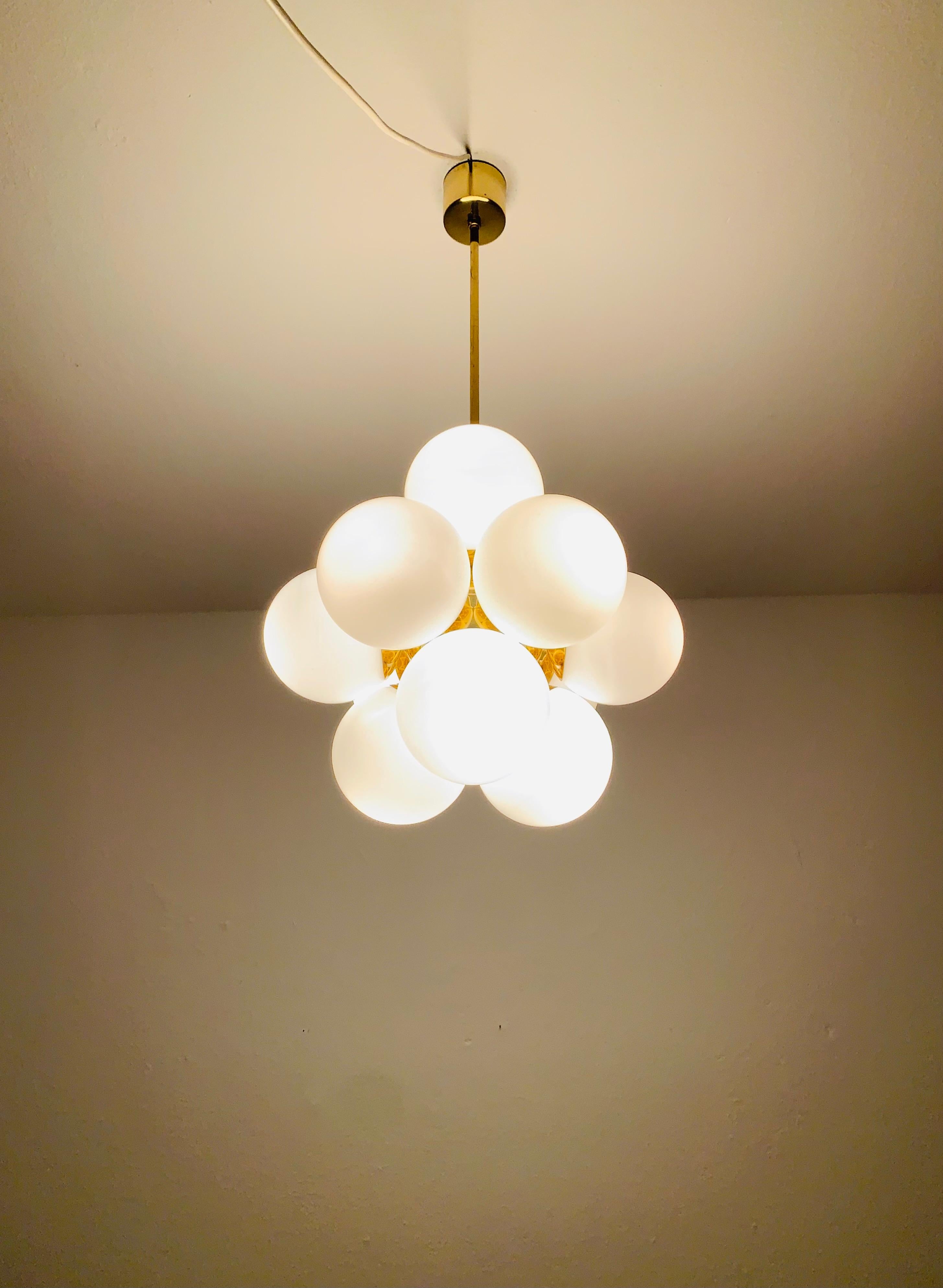 Opaline Chandelier from Kaiser Leuchten For Sale 5