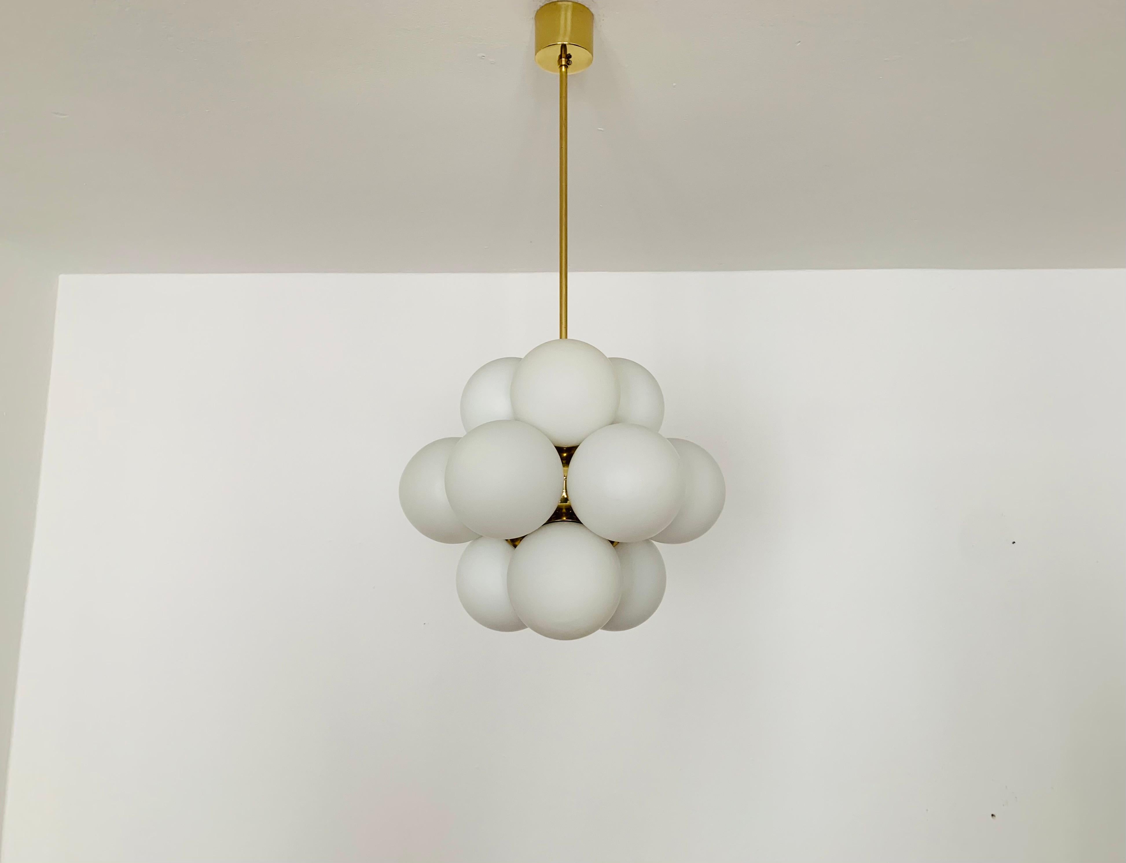 Space Age Opaline Chandelier from Kaiser Leuchten For Sale