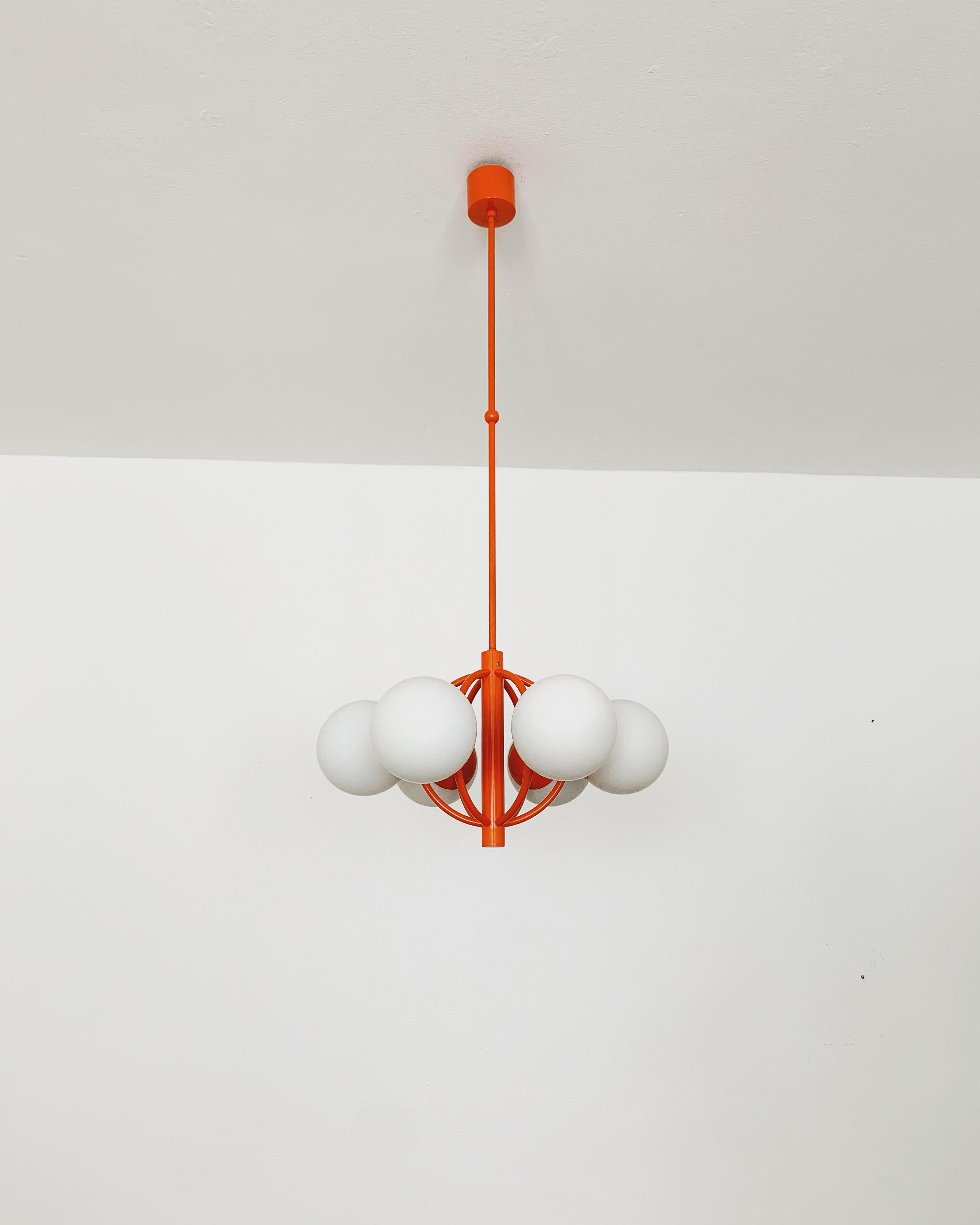 Space Age Opaline Chandelier from Kaiser Leuchten For Sale