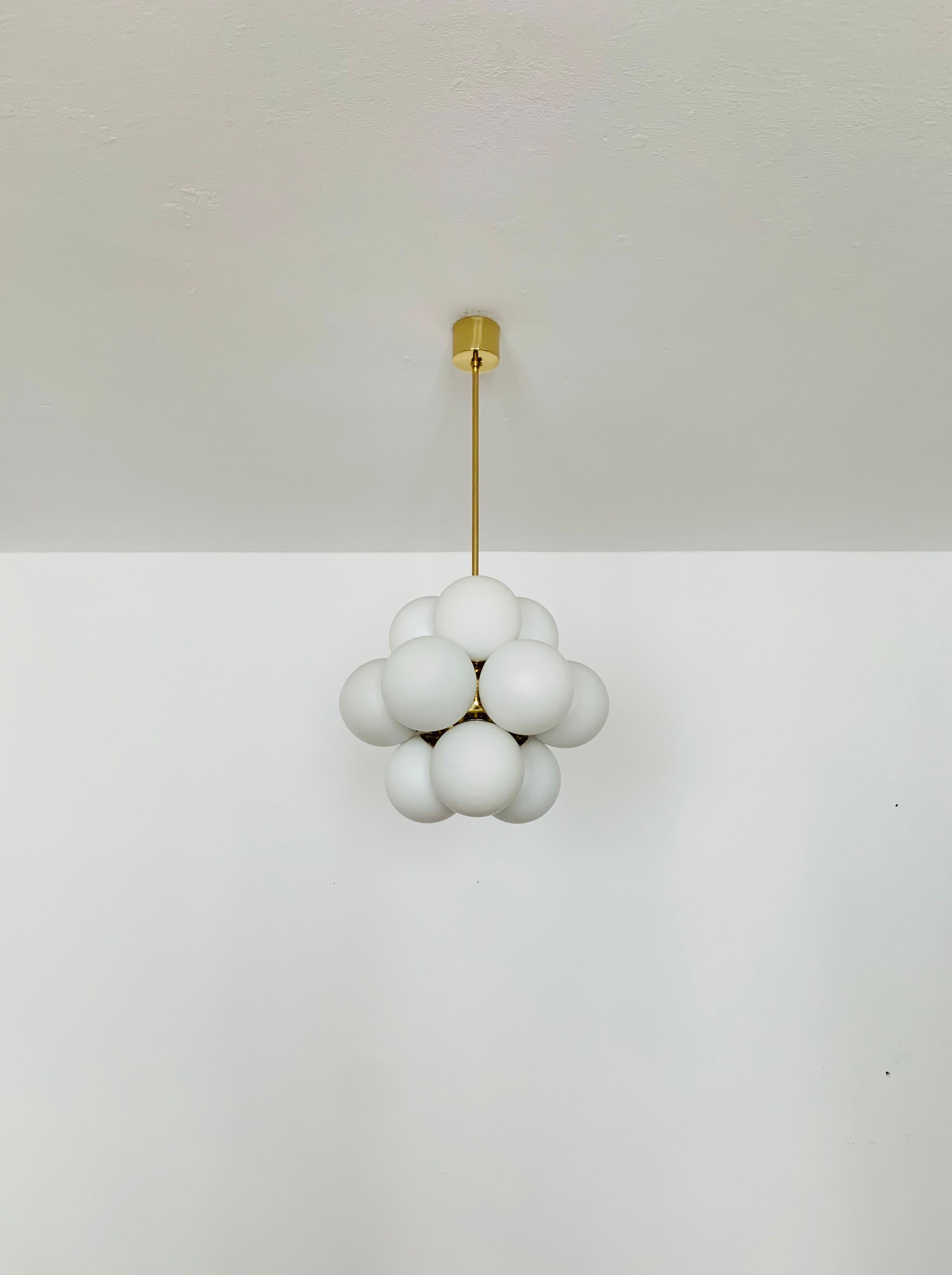 German Opaline Chandelier from Kaiser Leuchten For Sale