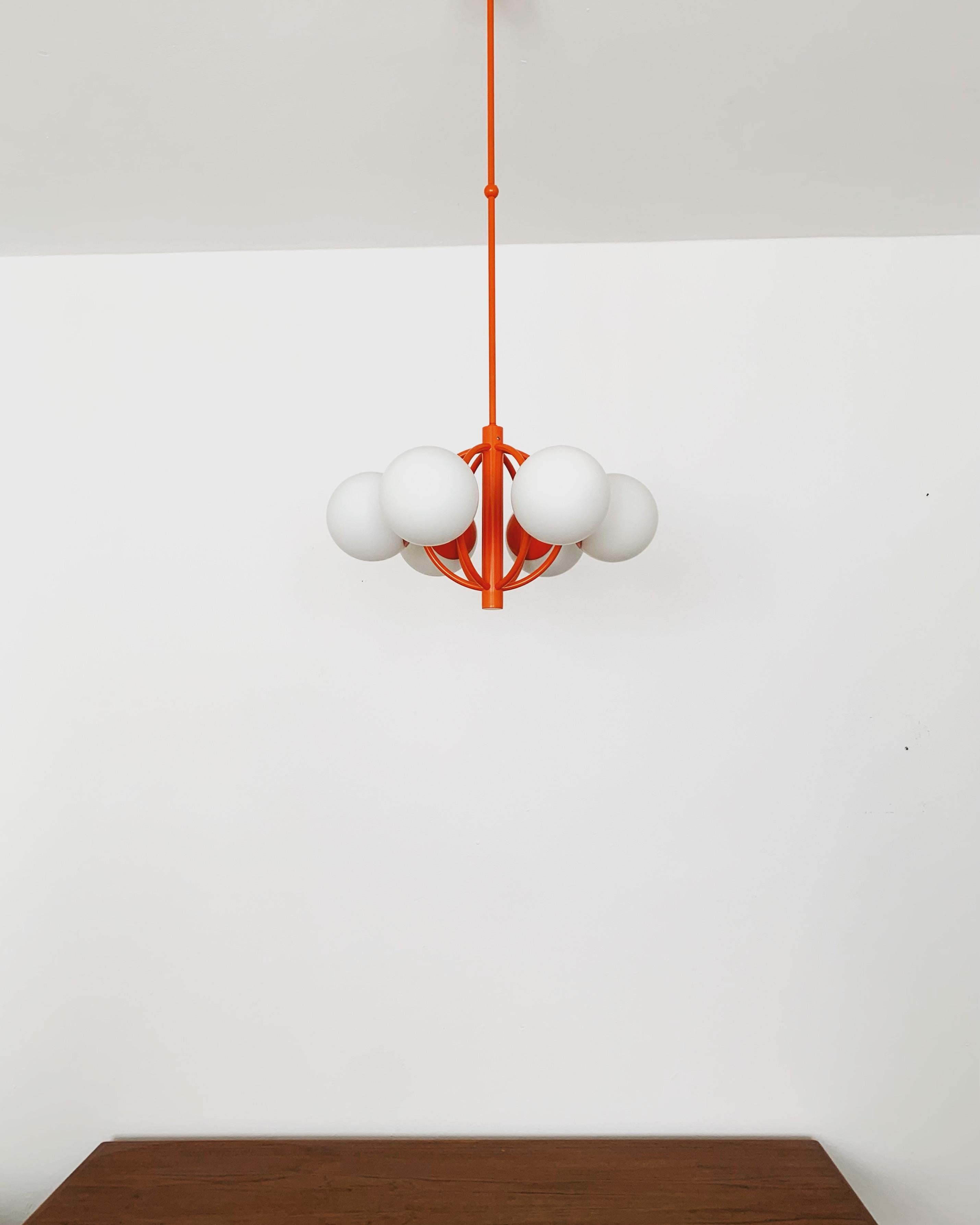 German Opaline Chandelier from Kaiser Leuchten For Sale