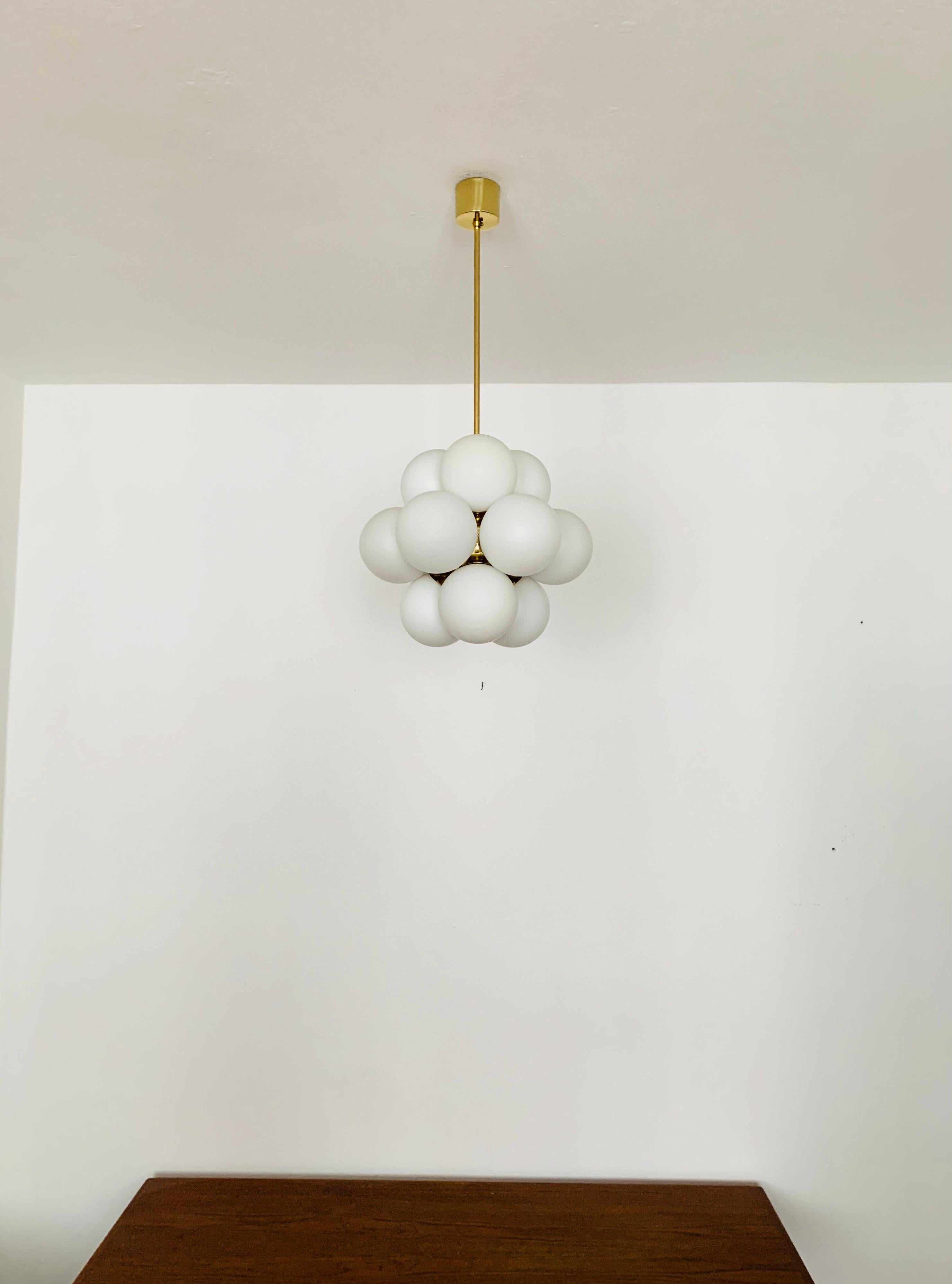 Mid-20th Century Opaline Chandelier from Kaiser Leuchten For Sale