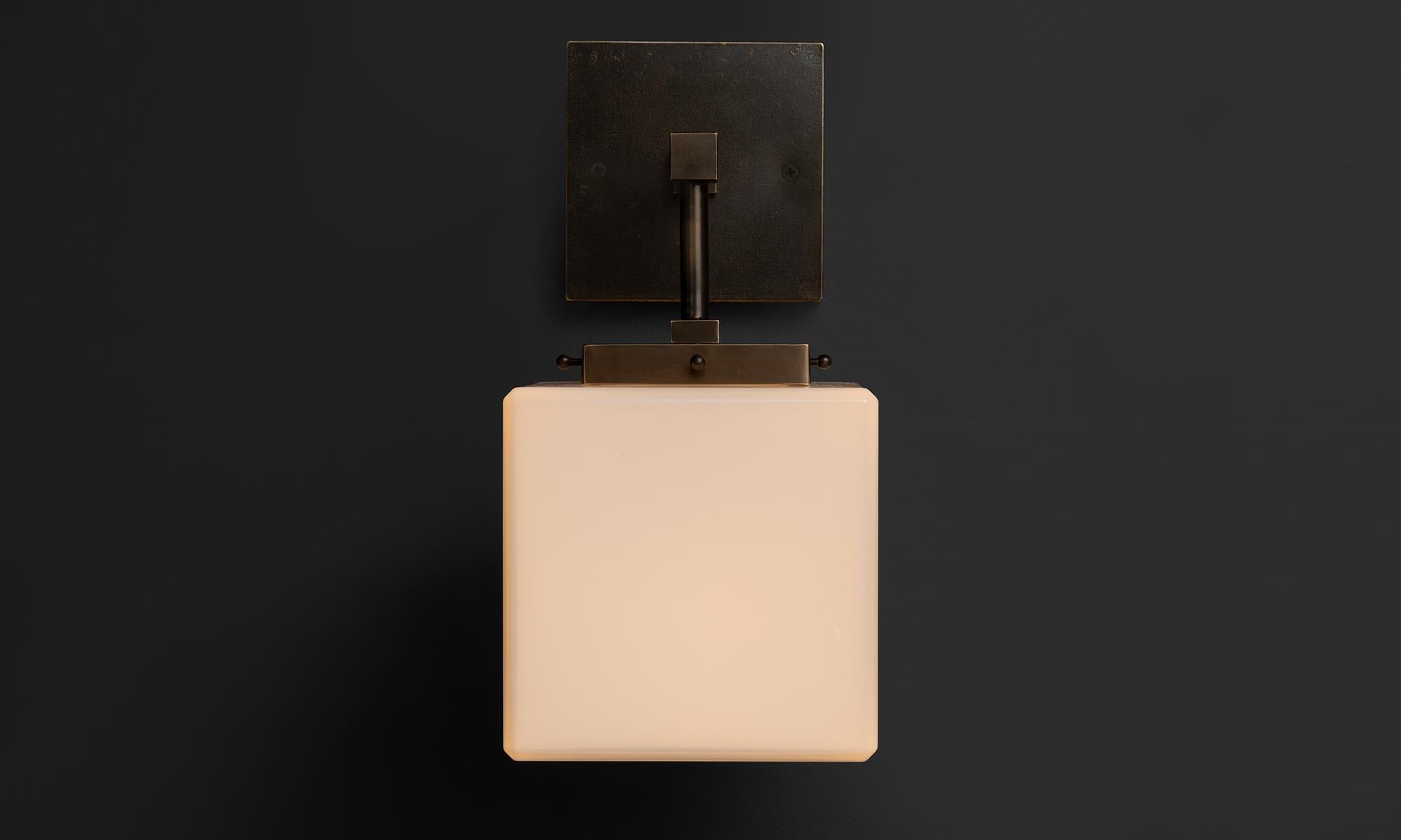 Contemporary Opaline Cube Sconce For Sale
