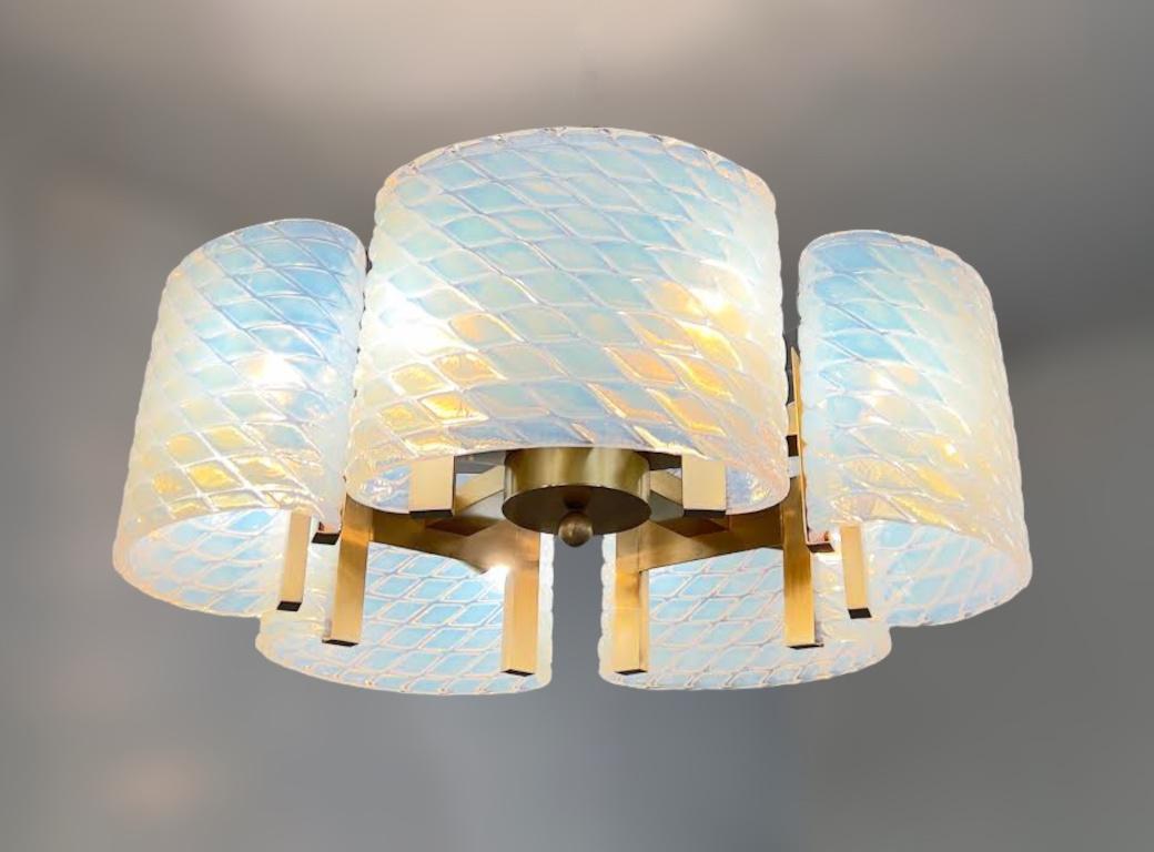 Opaline Diamante Chandelier by Fabio Ltd For Sale 3