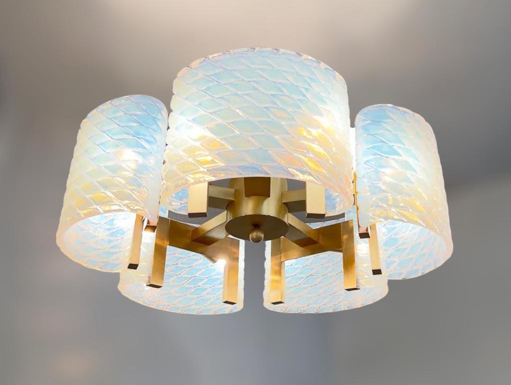 Opaline Diamante Chandelier by Fabio Ltd For Sale 4