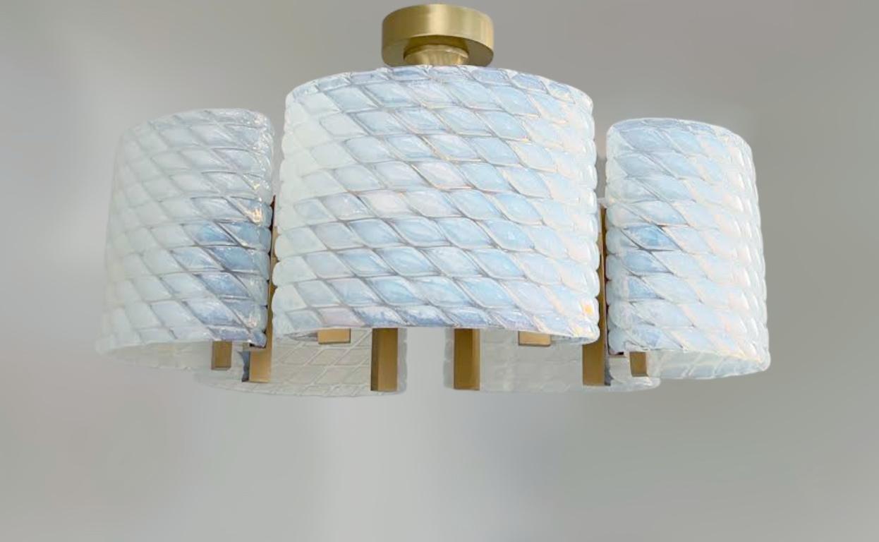 Mid-Century Modern Opaline Diamante Chandelier by Fabio Ltd For Sale