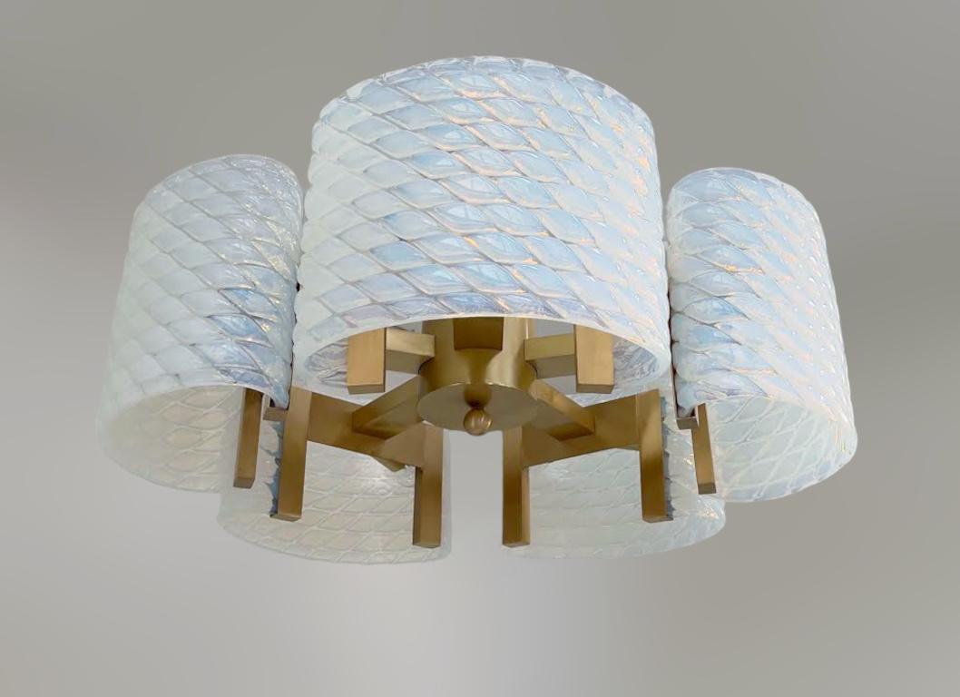 Opaline Diamante Chandelier by Fabio Ltd In New Condition For Sale In Los Angeles, CA