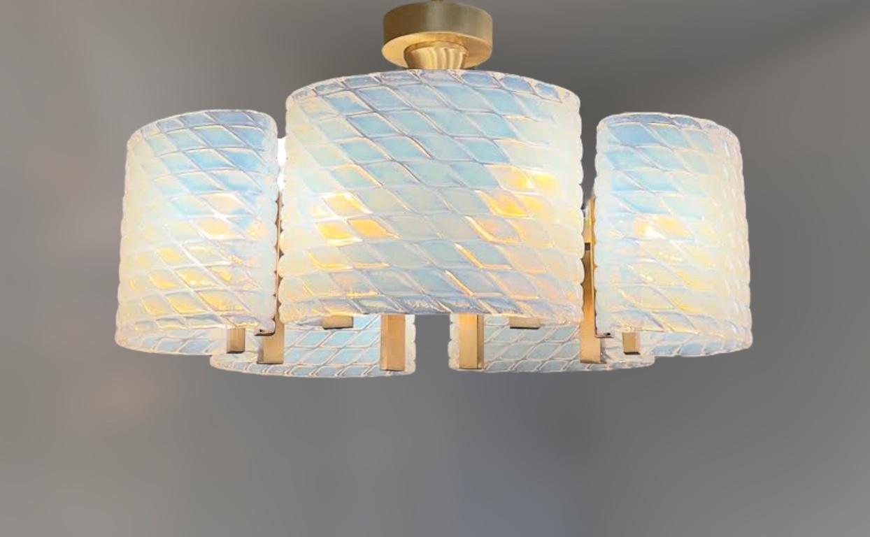 Opaline Diamante Chandelier by Fabio Ltd For Sale 1