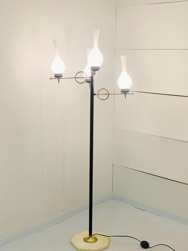 Opaline Floor Lamp - Italy, circa 1950s For Sale at 1stDibs
