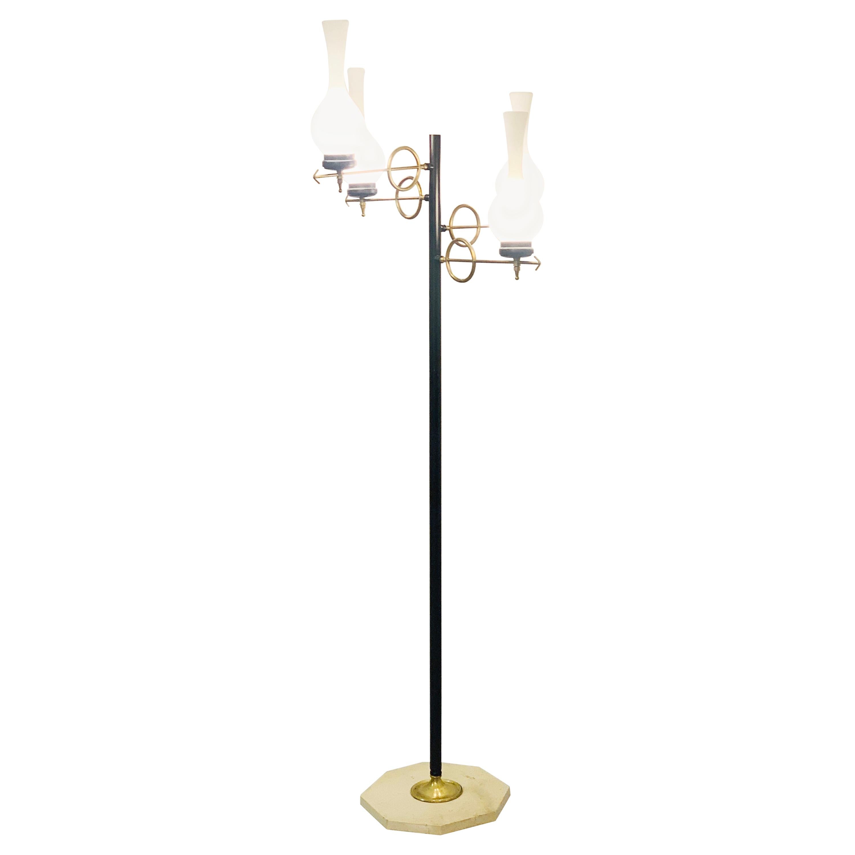 Opaline Floor Lamp - Italy, circa 1950s