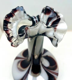 Opaline Florence Opalescent Purple and White Italian Art Glass Vase