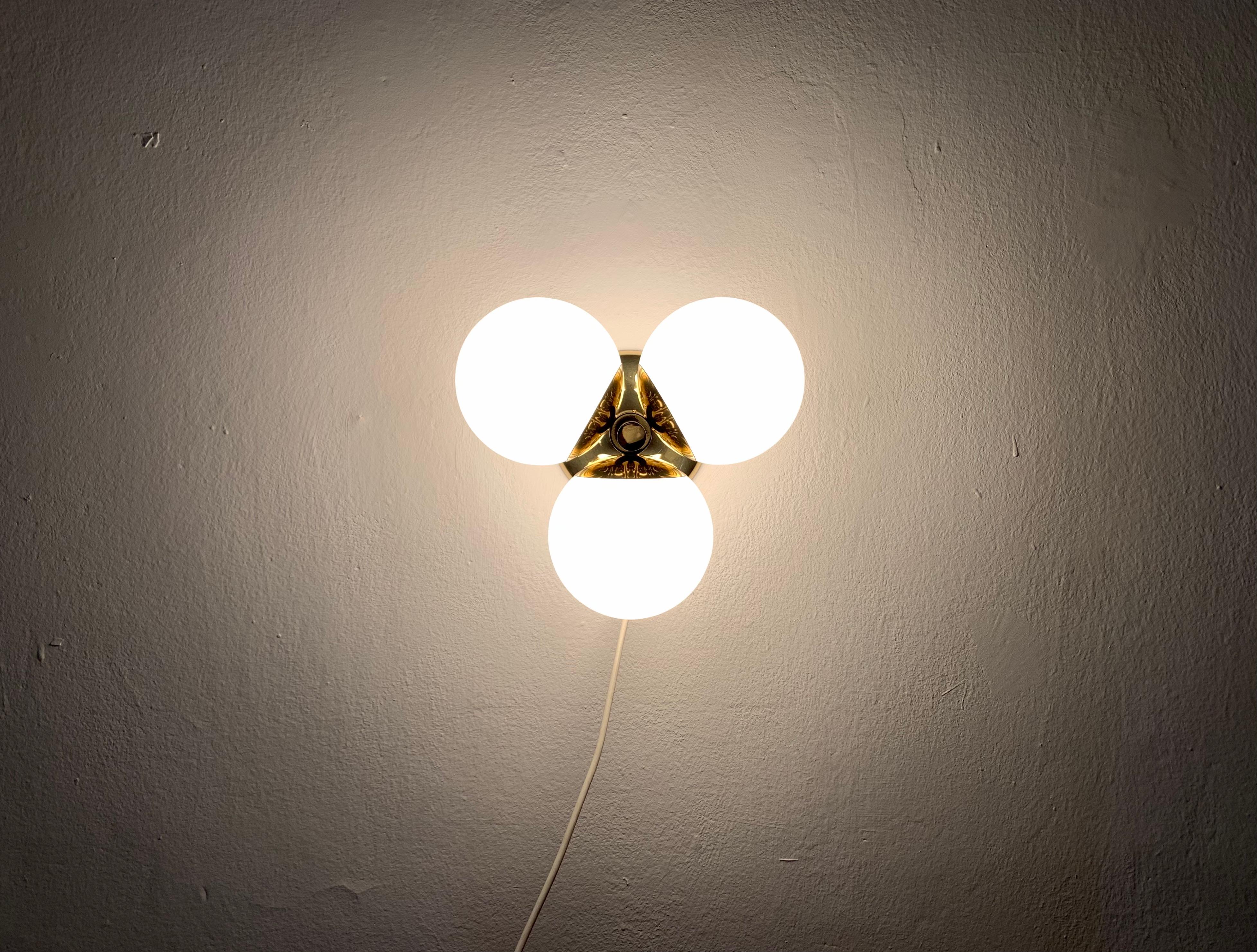 Opaline Flush Lamp by Kaiser Leuchten For Sale 2