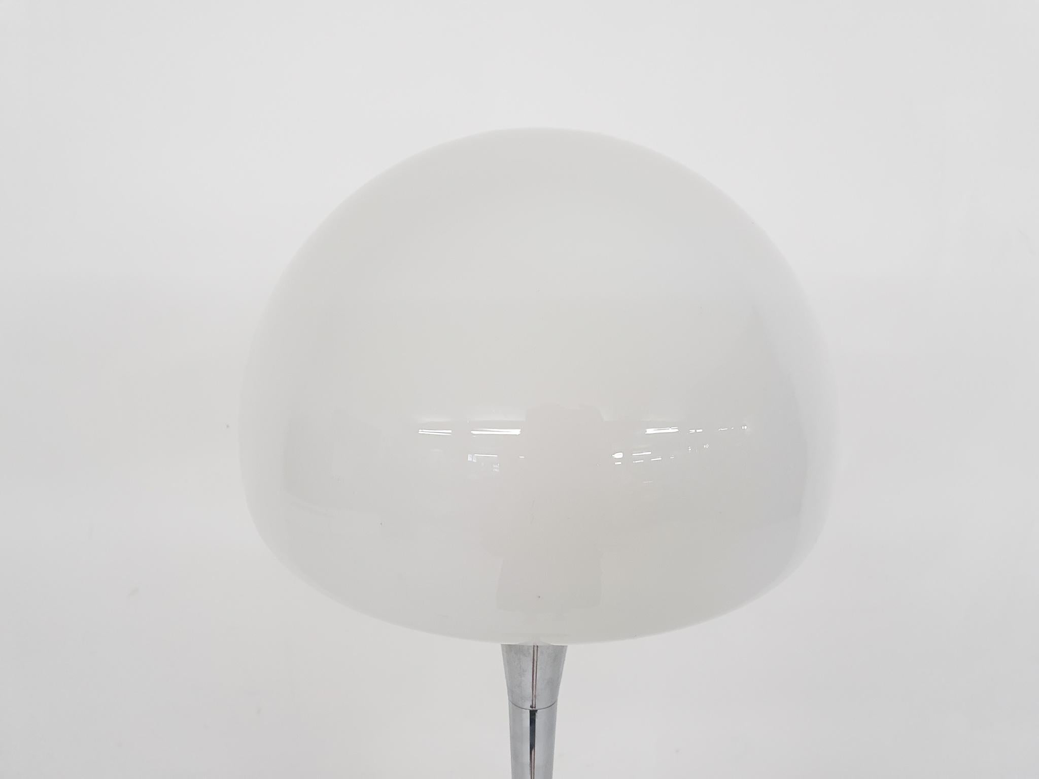 Opaline Glass and Chrome Floor Lamp by Goffredo Reggiani, Italy 1960's For Sale 4