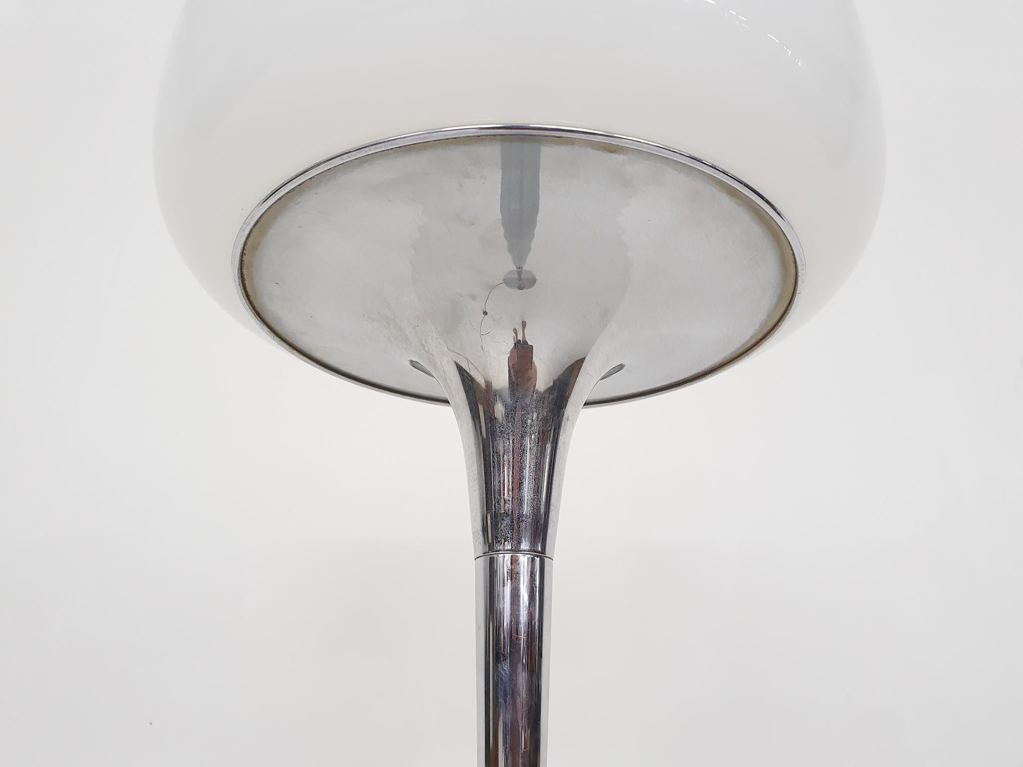 Opaline Glass and Chrome Floor Lamp by Goffredo Reggiani, Italy 1960's For Sale 5
