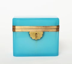 Opaline Glass Box with Key