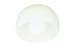 Opaline Glass, Brass Omega ceiling Lamp by Vico Magistretti for Artemide, 1960s