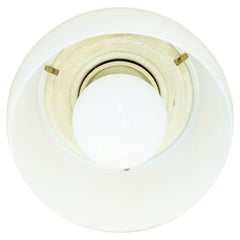 Opaline Glass, Brass Omega ceiling Lamp by Vico Magistretti for Artemide, 1960s