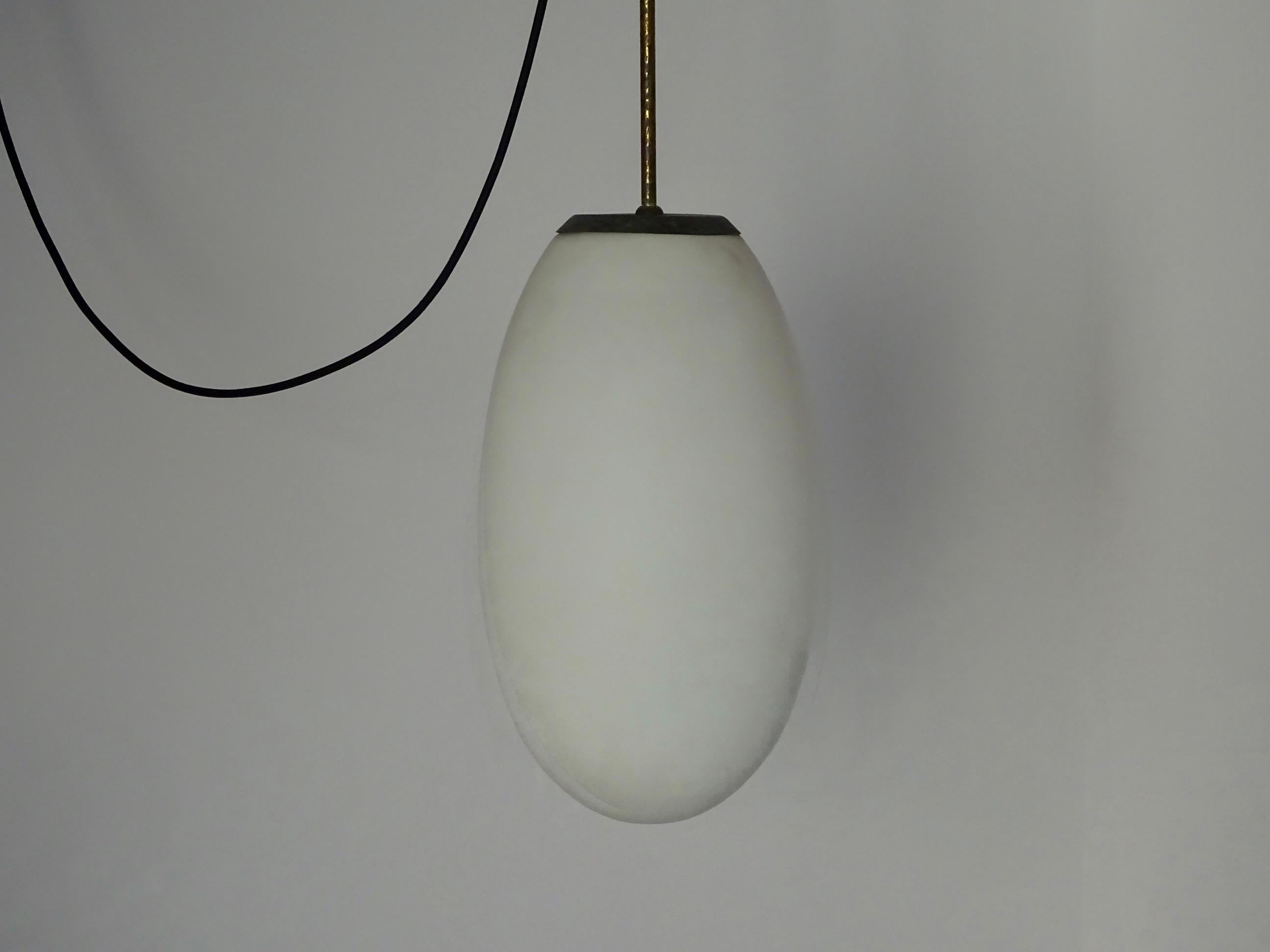 Unknown Opaline Glass Ceiling Lamp, 1960s For Sale