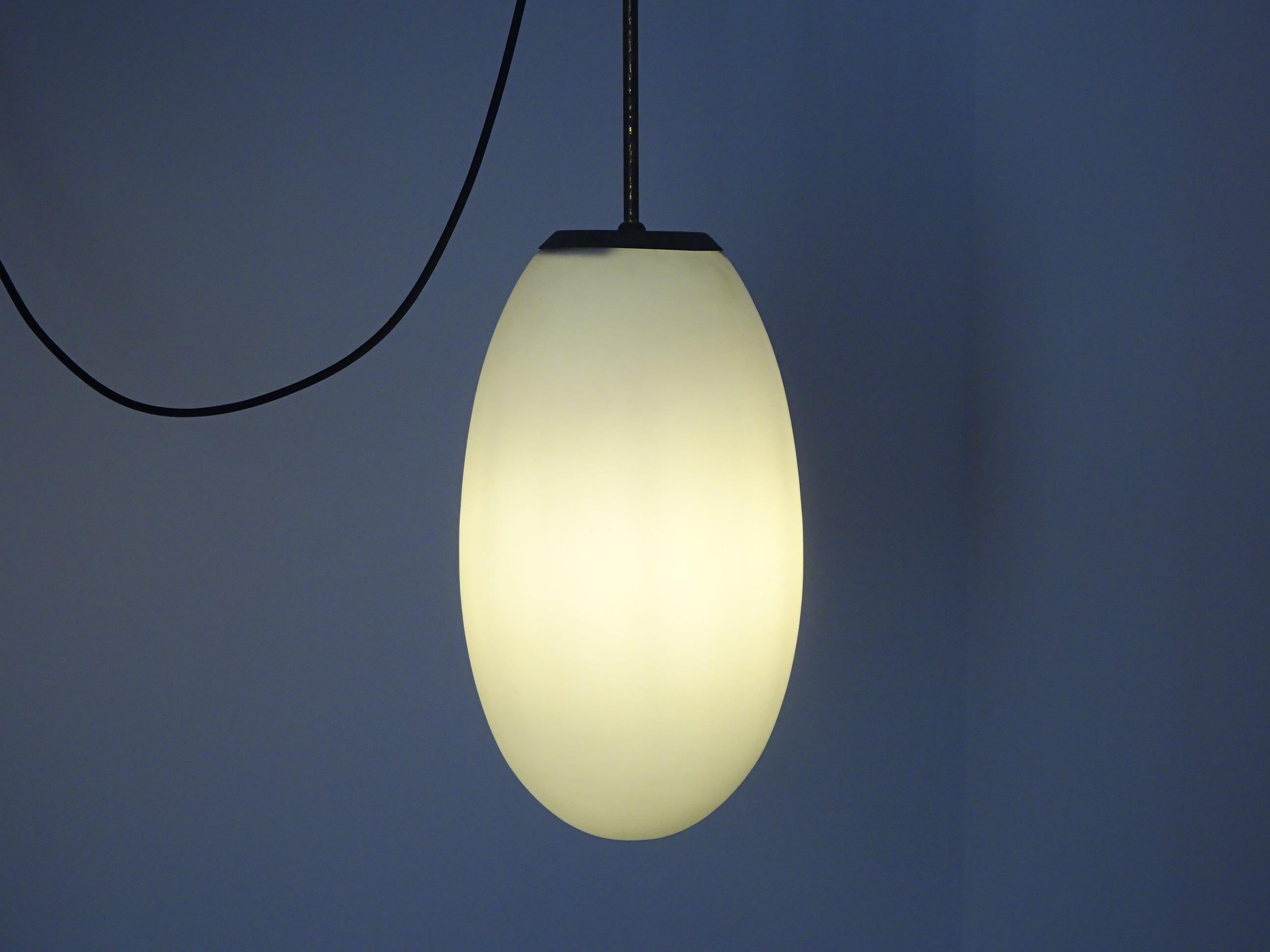 Opaline Glass Ceiling Lamp, 1960s In Good Condition For Sale In Barcelona, ES