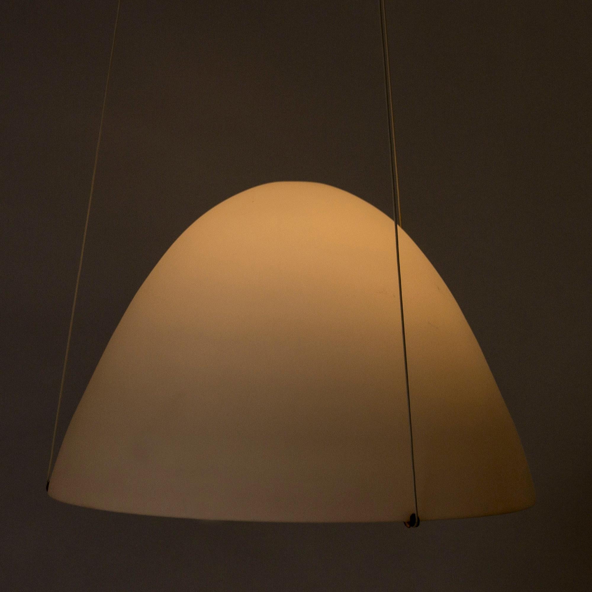 Scandinavian Modern Opaline Glass Ceiling Lamp by Bertil Brisborg