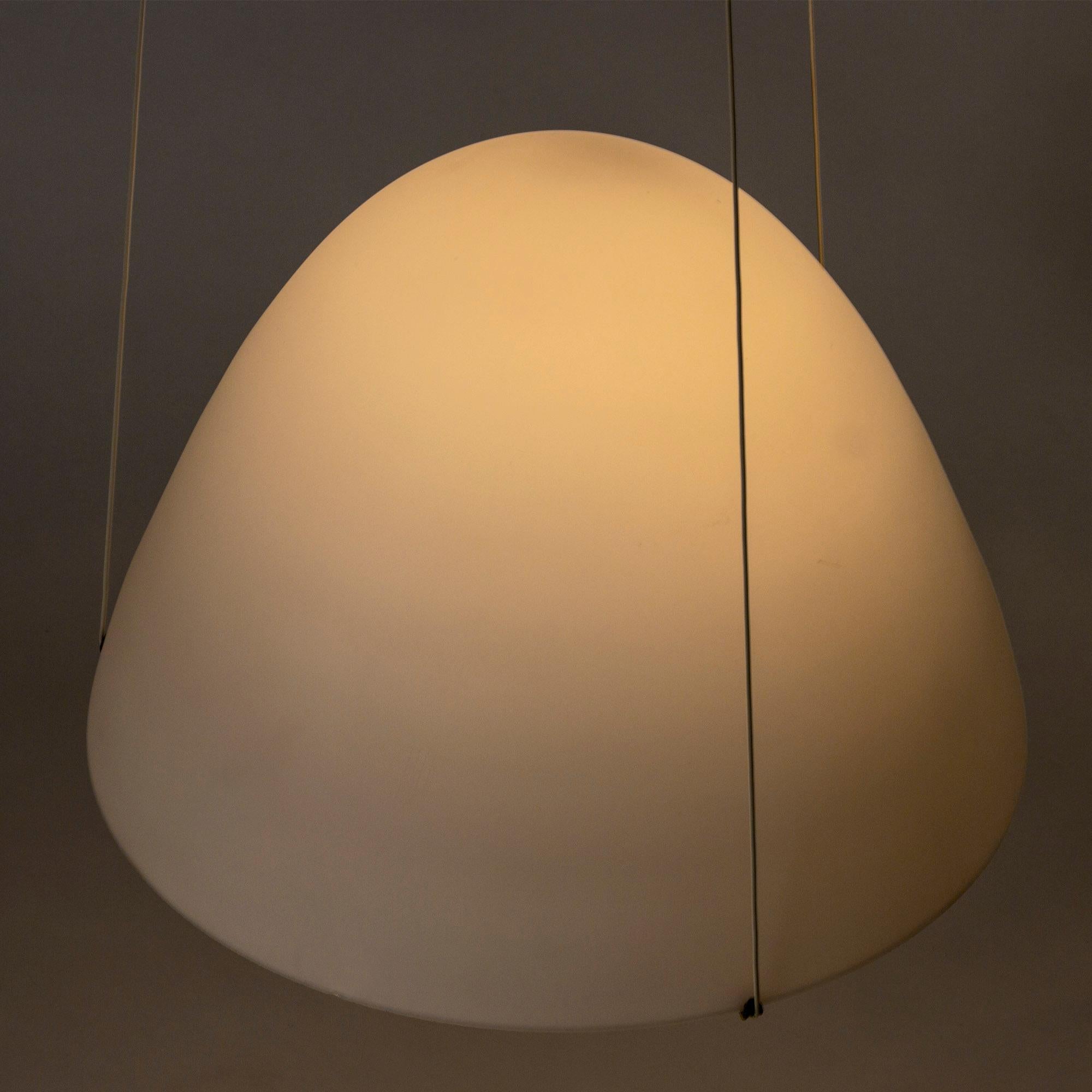 Swedish Opaline Glass Ceiling Lamp by Bertil Brisborg