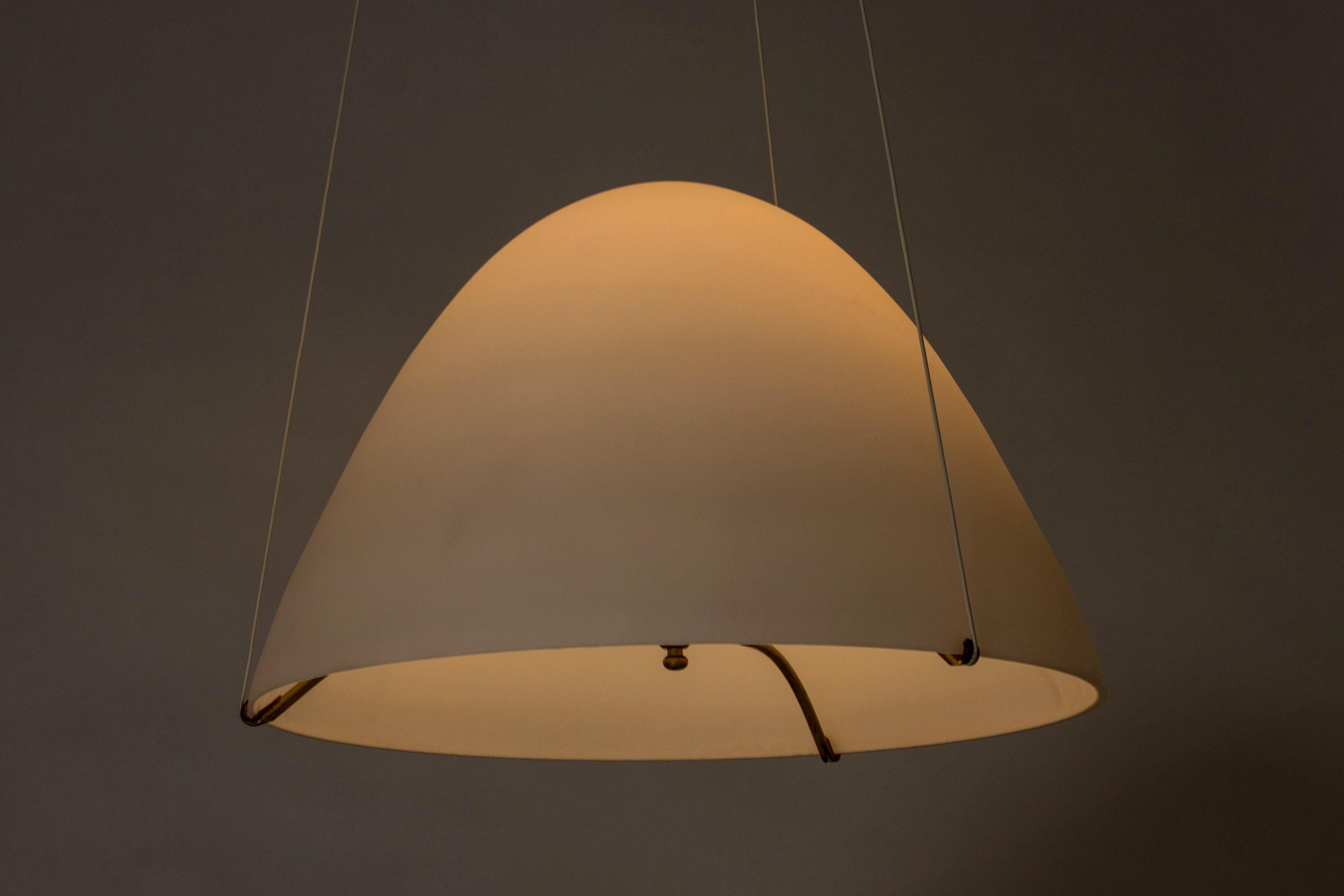 Mid-20th Century Opaline Glass Ceiling Lamp by Bertil Brisborg