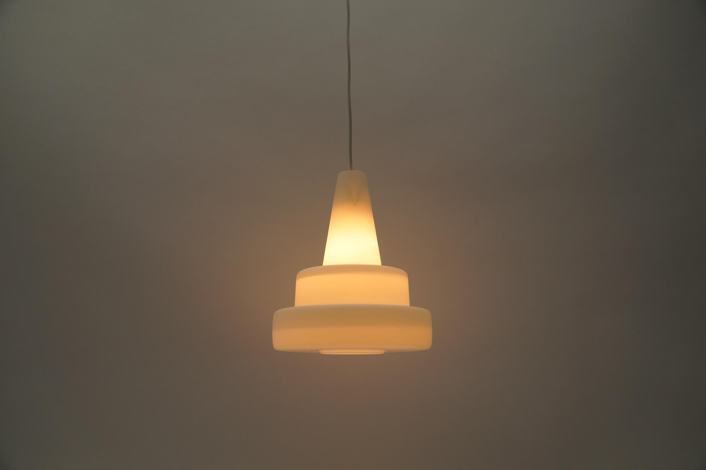 Mid-20th Century Opaline Glass Ceiling Lamp 