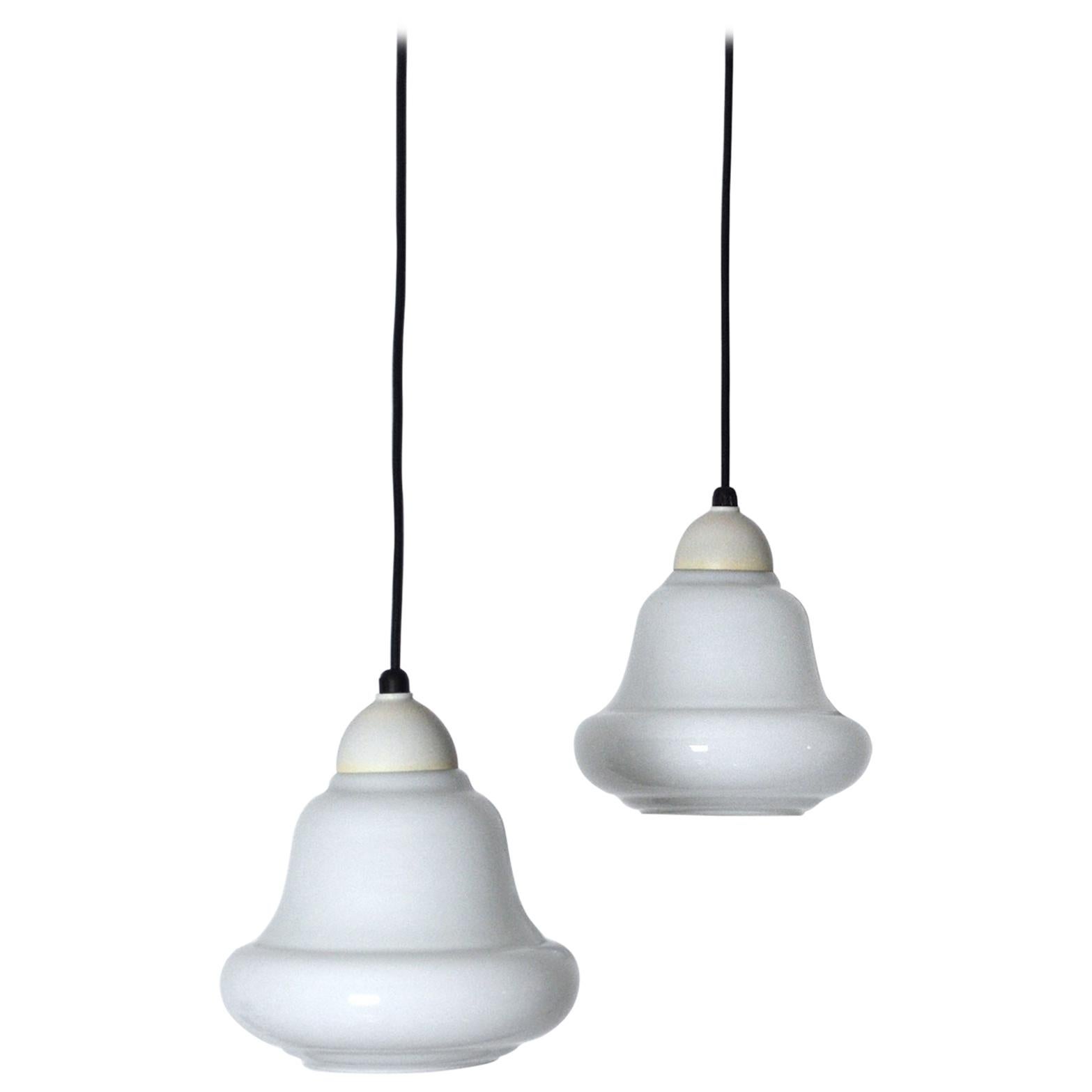 Opaline Glass Ceiling Lamps, Denmark, 1940-50s For Sale
