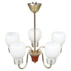 Opaline Glass Chandelier from the 1960s