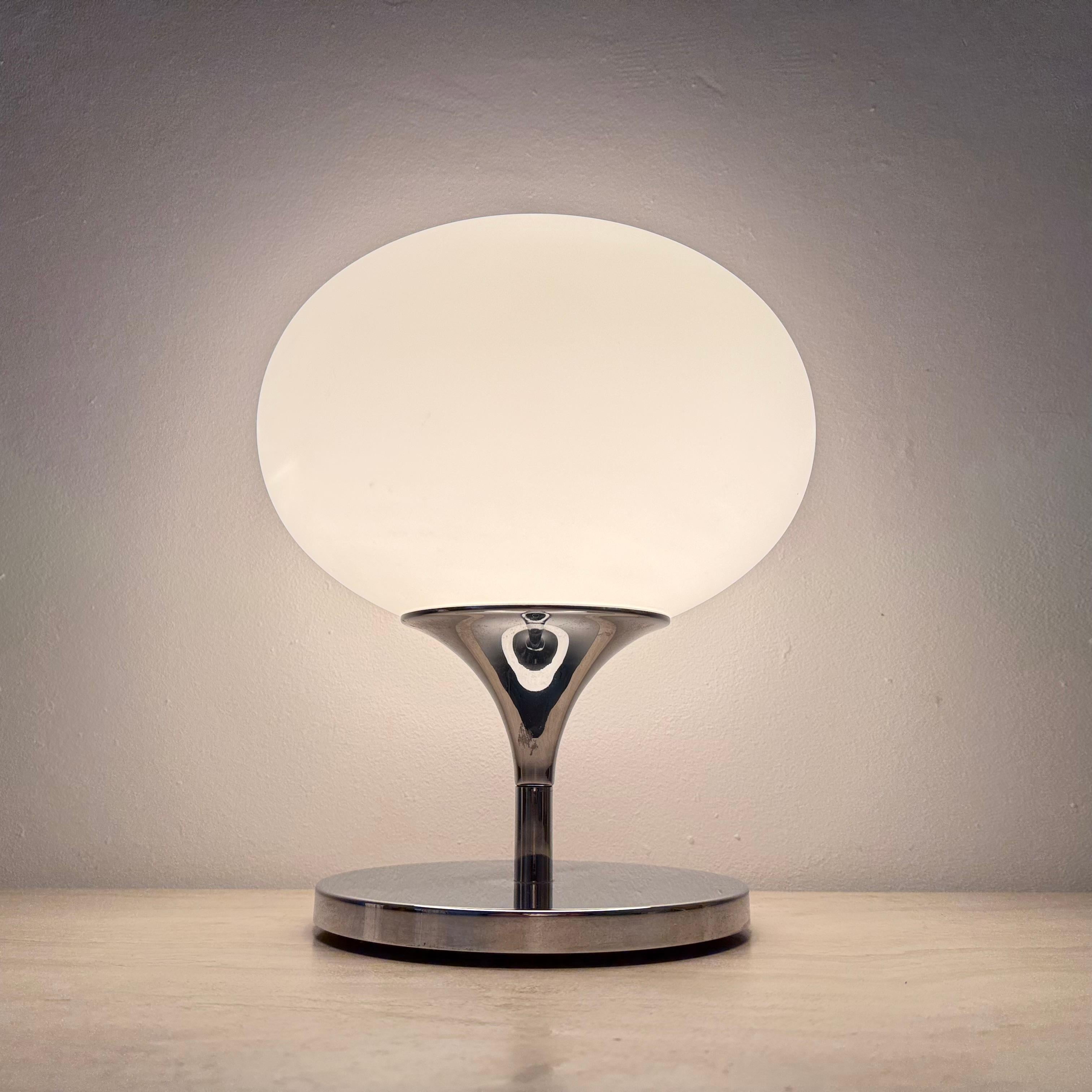 Lampe Space A Age en verre opalin, acier chromé et fonte par Kaiser Leuchten, 1970' en vente 12