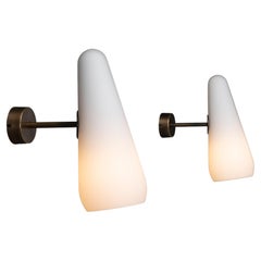 Opaline Glass Cone Sconce, Made in Italy