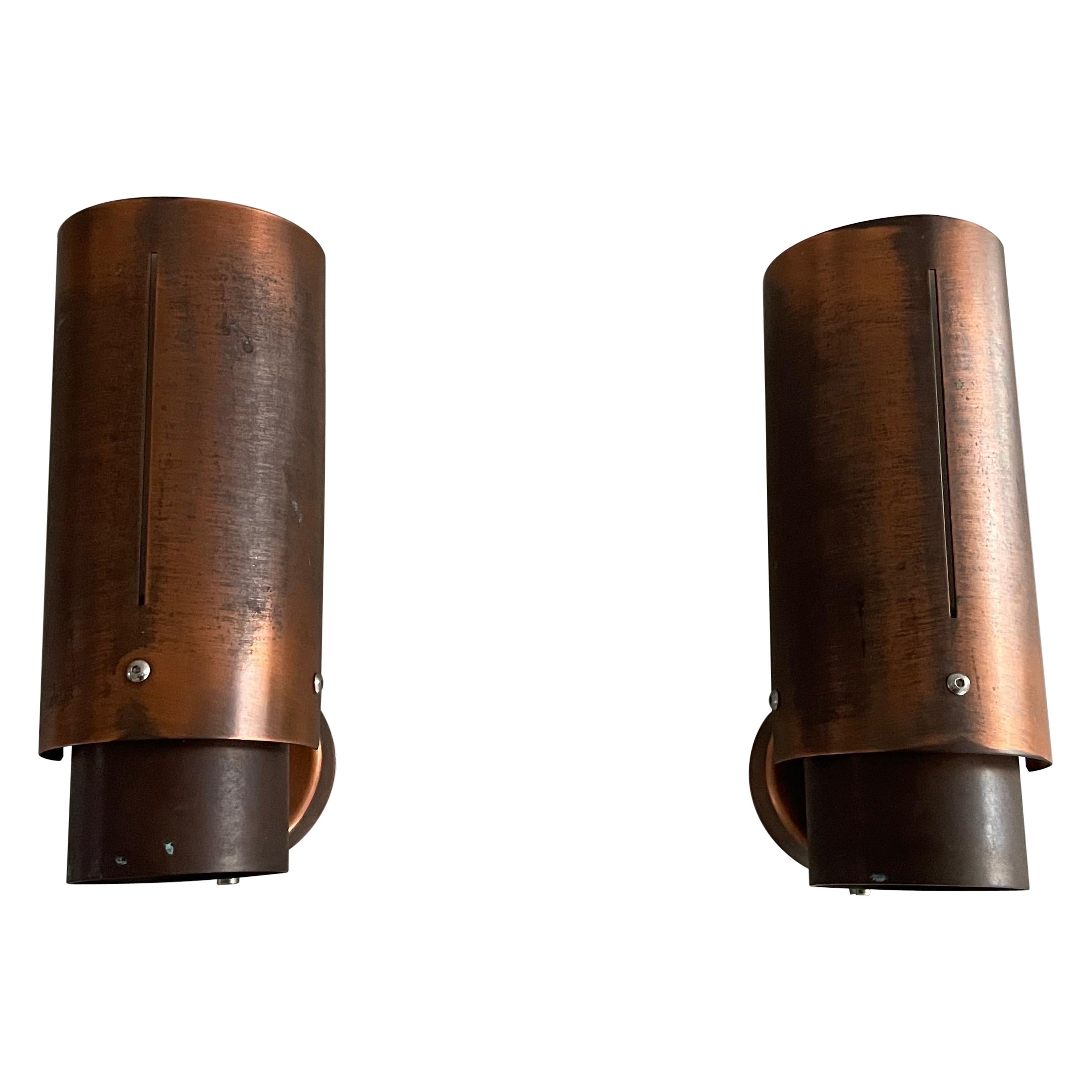 Opalglas Kupfer Industrielle Außenwandleuchten von Bega, 1980er Jahre Deutschland im Angebot