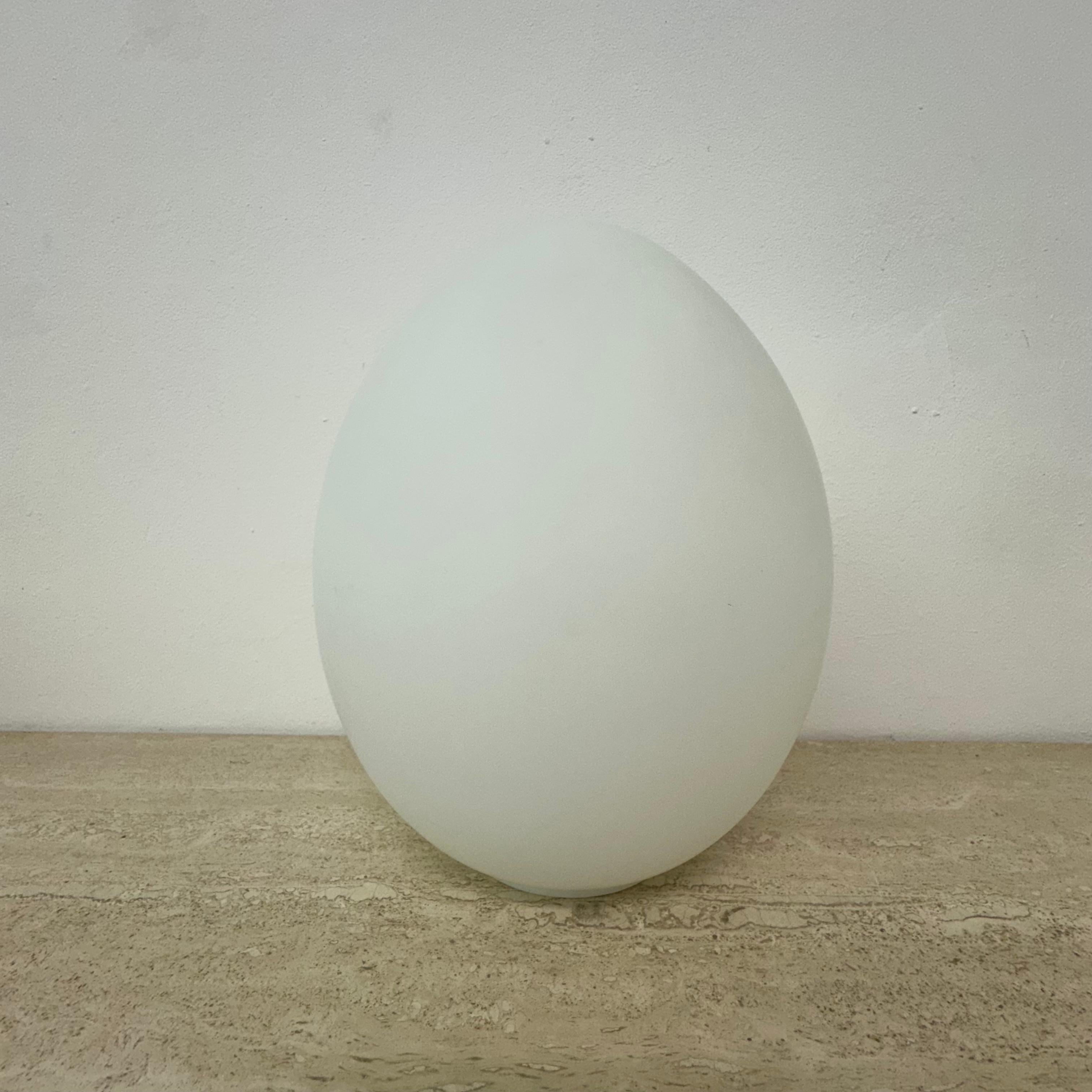 Opaline glass egg shaped table lamp , 1970s 4