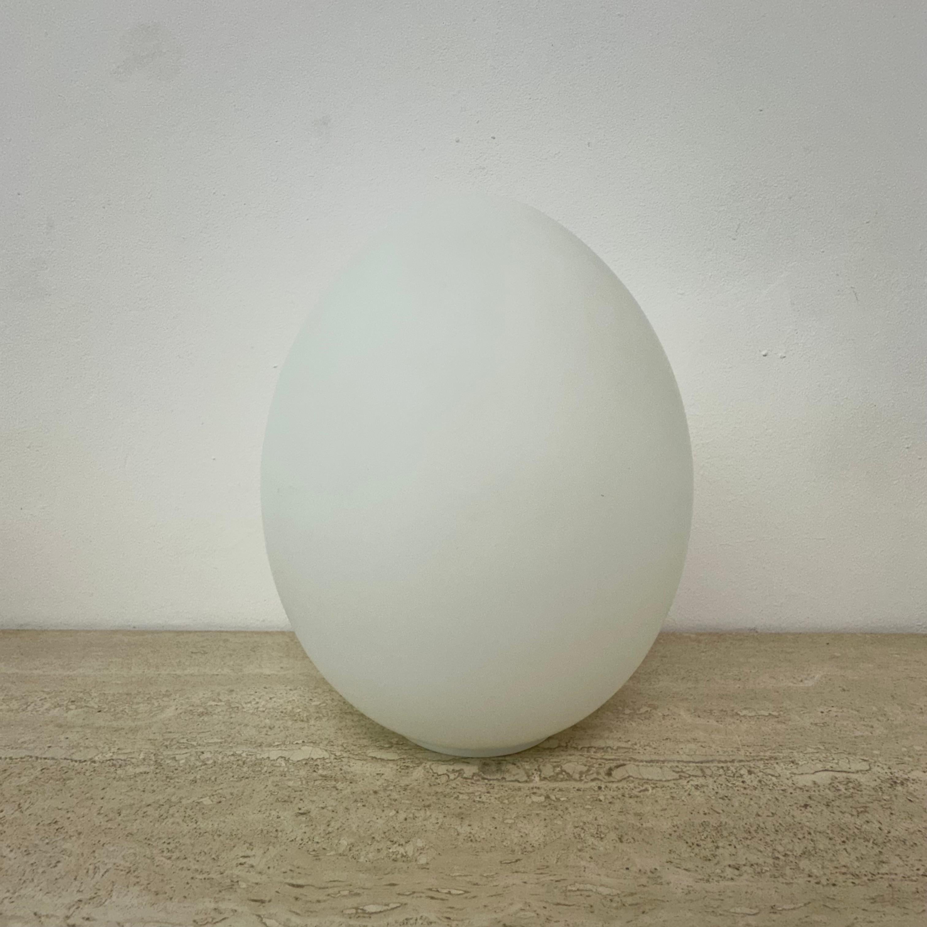 Opaline glass egg shaped table lamp , 1970s 5