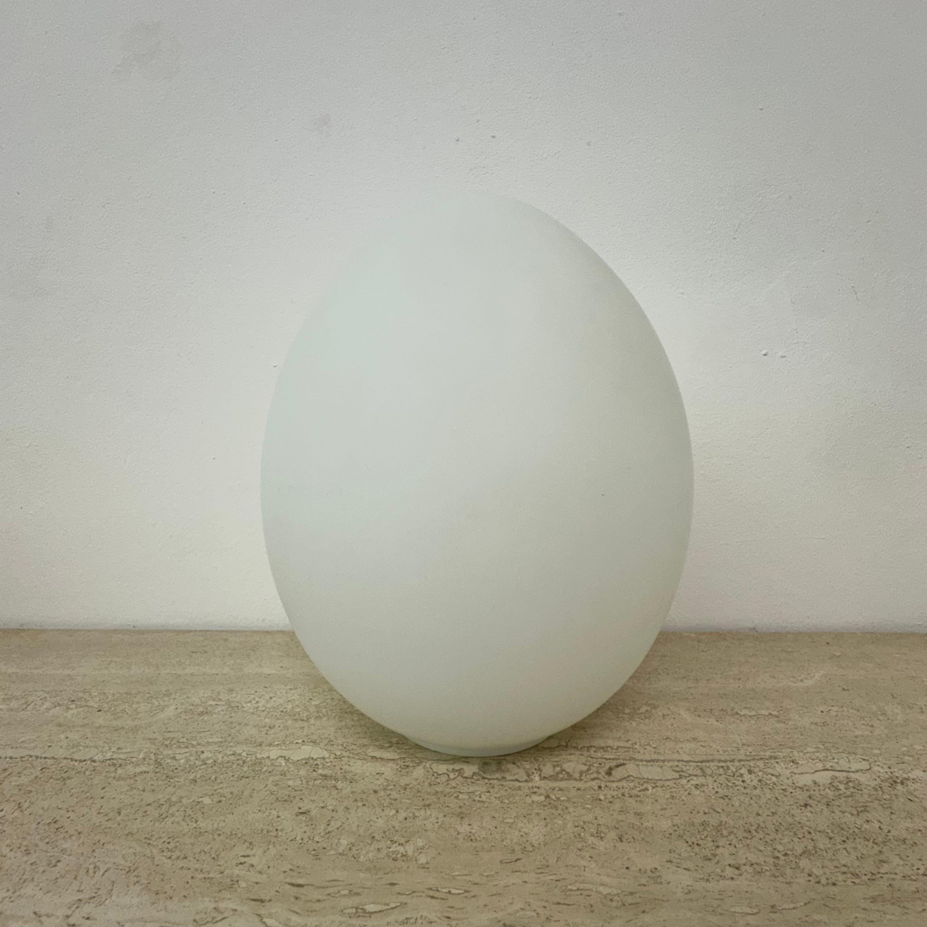 Opaline glass egg shaped table lamp , 1970s 6