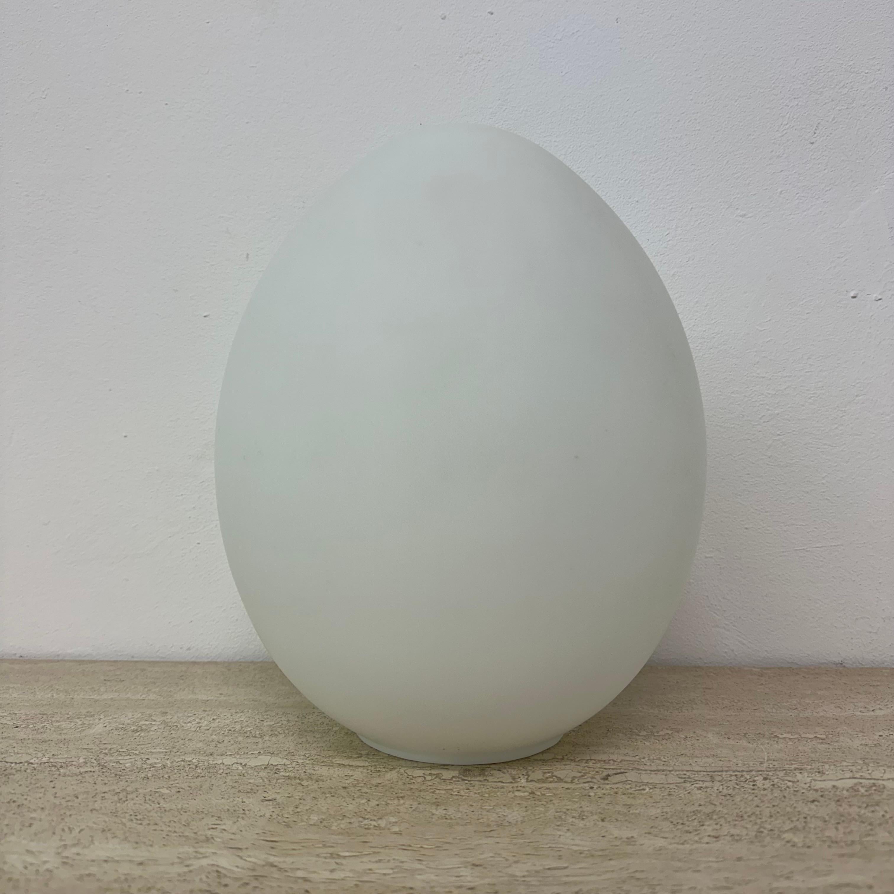 Opaline glass egg shaped table lamp , 1970s 7