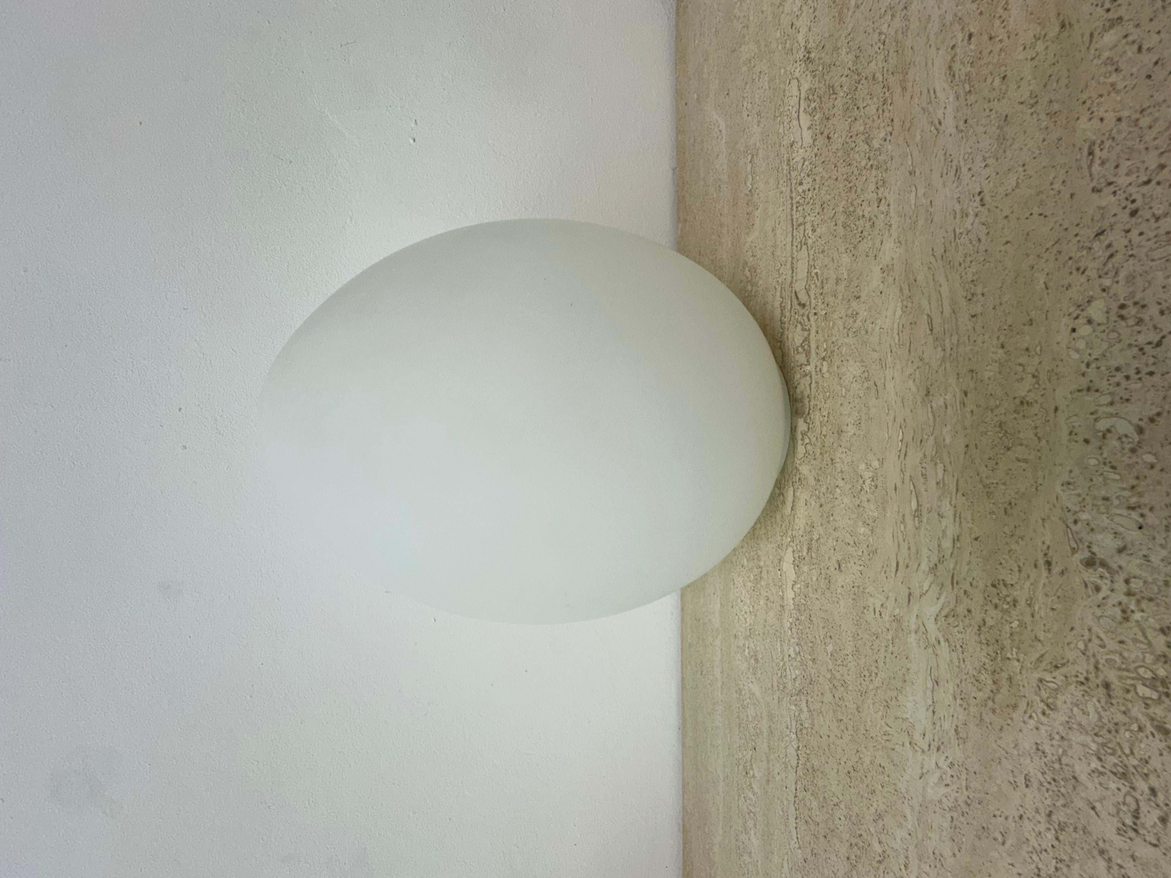 Mid-Century Modern Opaline glass egg shaped table lamp , 1970s