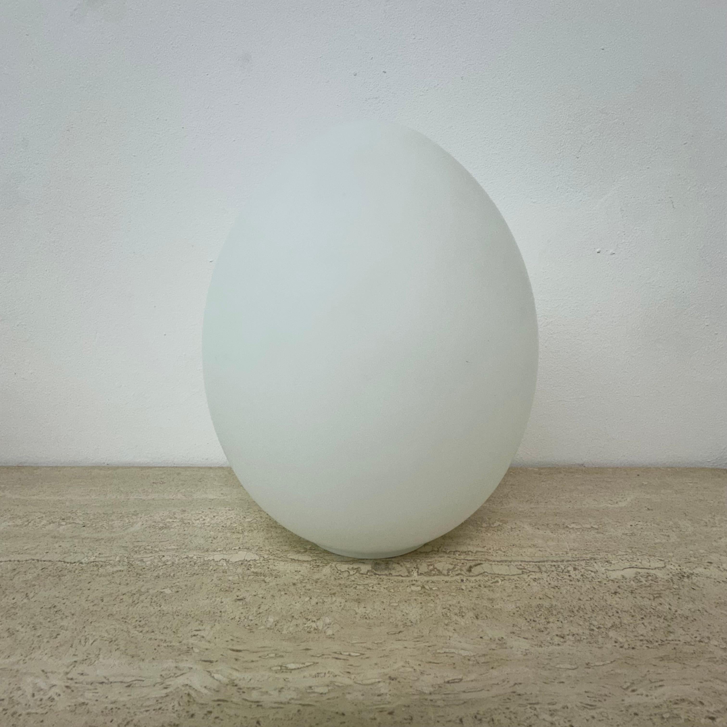 Dutch Opaline glass egg shaped table lamp , 1970s