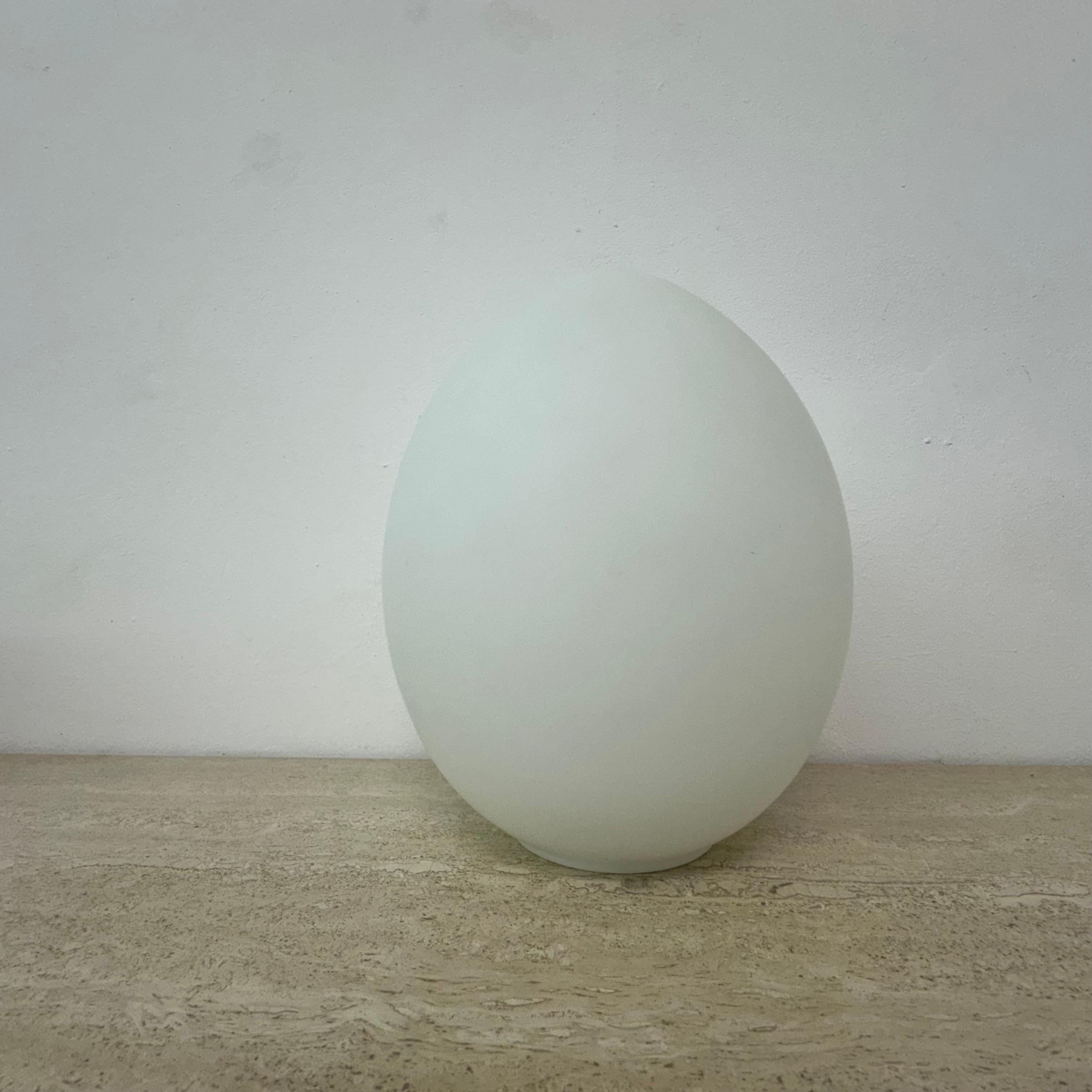 Late 20th Century Opaline glass egg shaped table lamp , 1970s