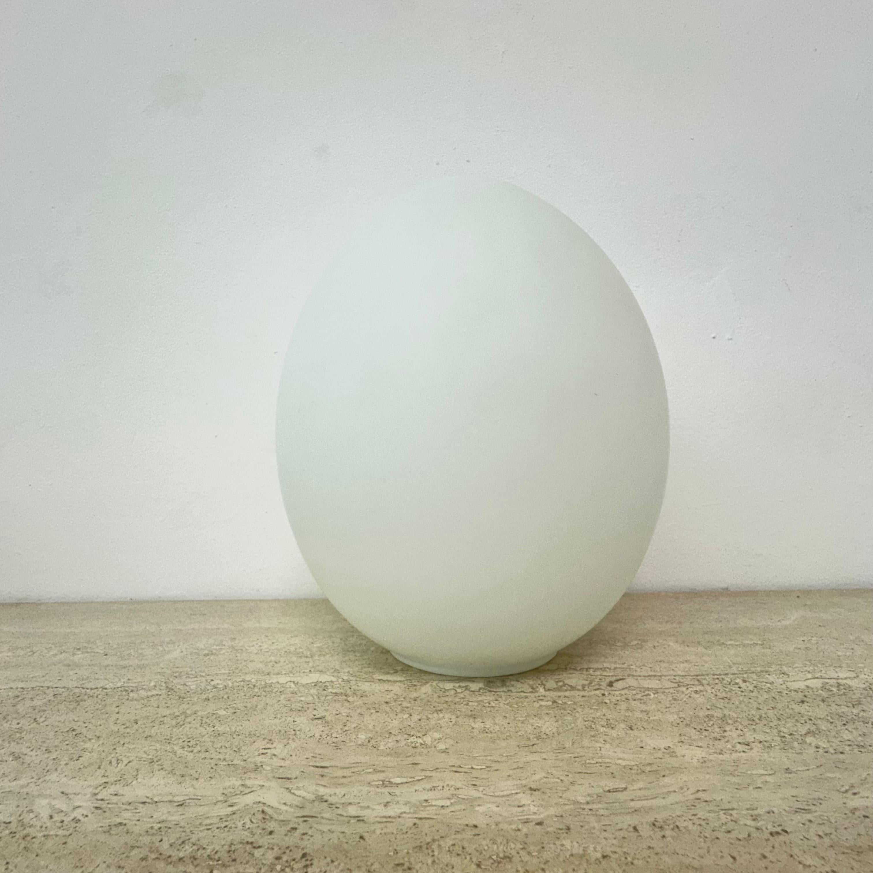 Glass Opaline glass egg shaped table lamp , 1970s