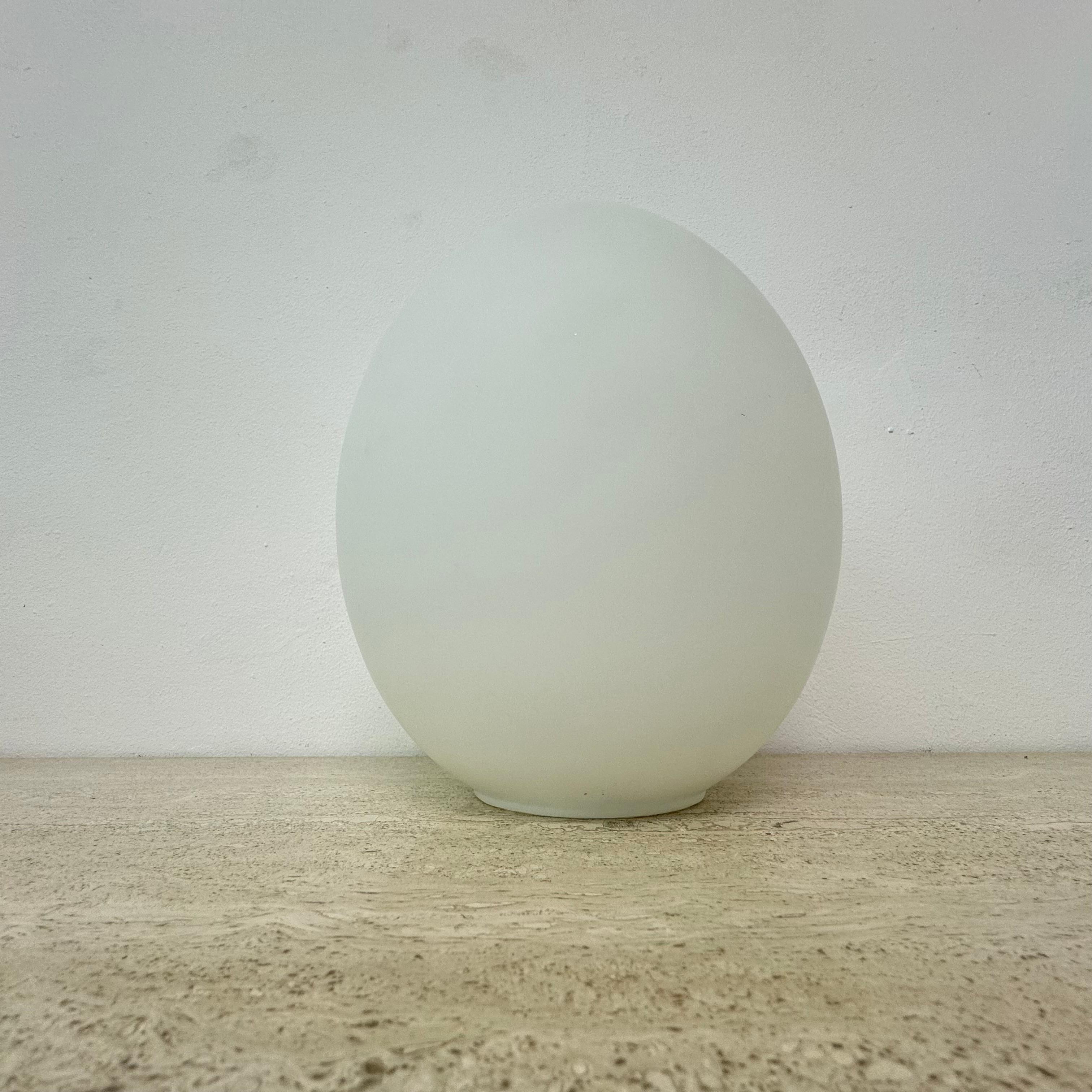 Opaline glass egg shaped table lamp , 1970s 1