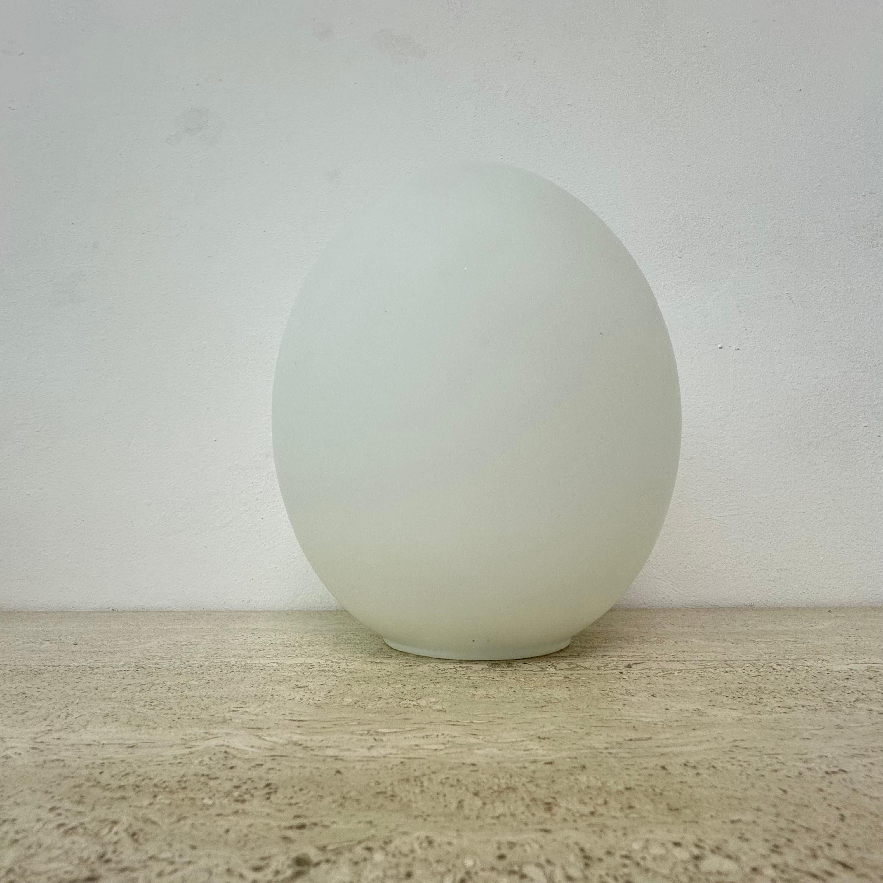 Opaline glass egg shaped table lamp , 1970s 2