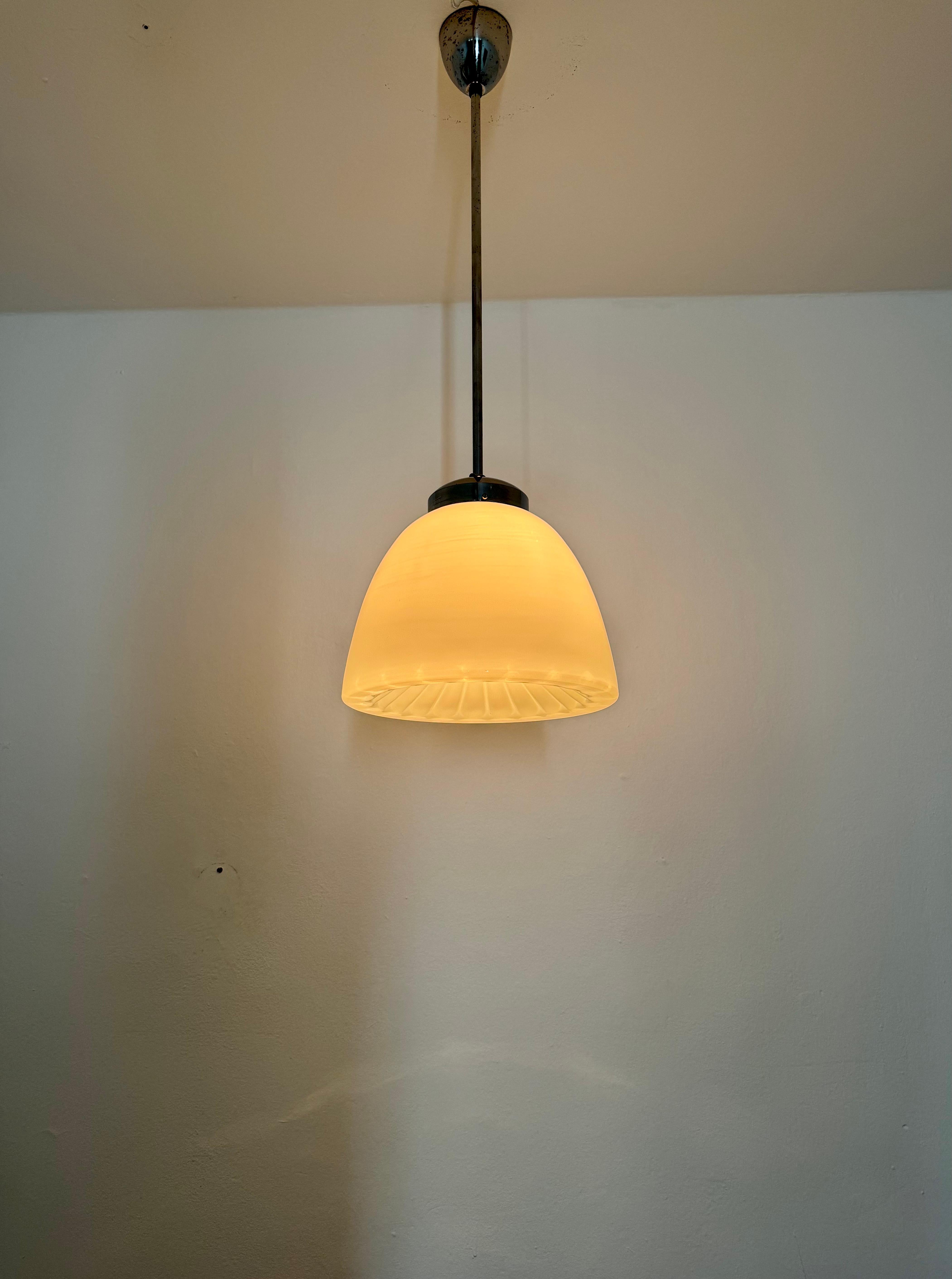 Opaline Glass Lamp by Napako For Sale 1