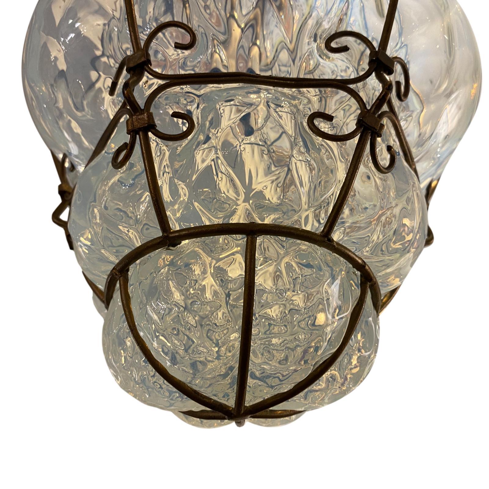Italian Opaline Glass Lantern