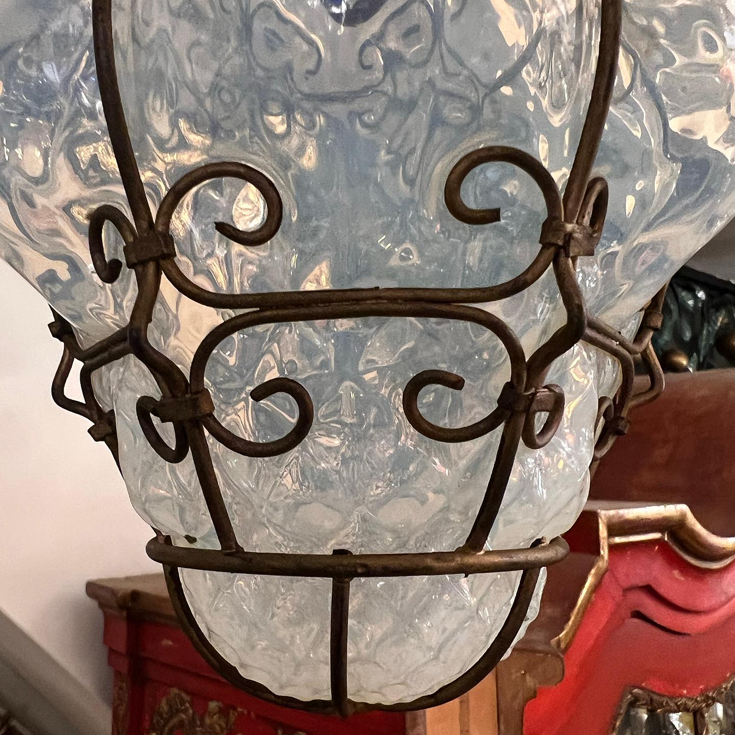 Opaline Glass Lantern In Good Condition For Sale In New York, NY