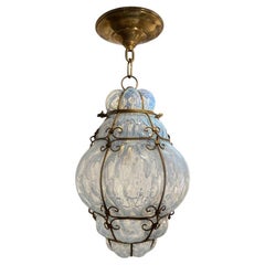 Vintage Opaline Glass Lantern