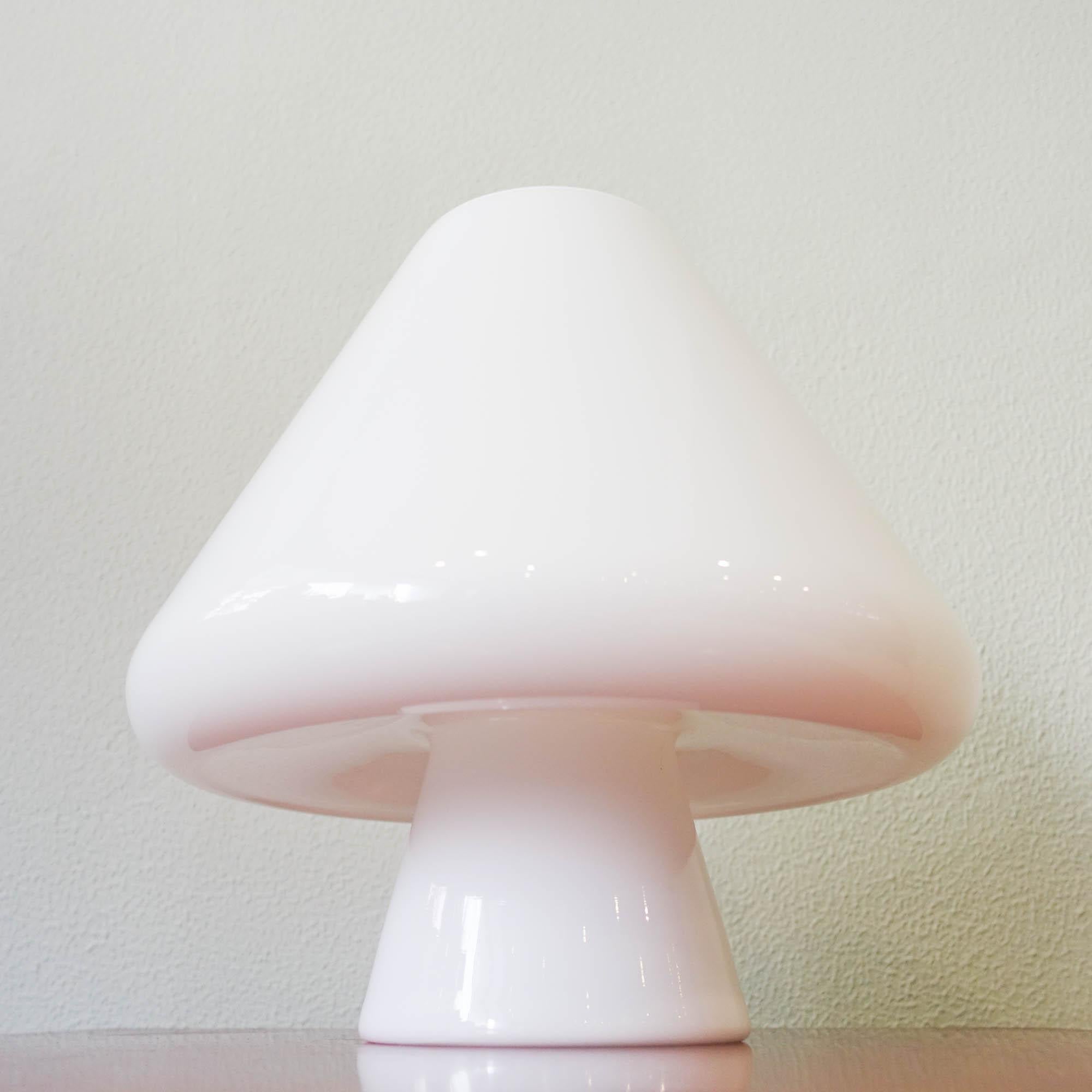 Opaline Glass Mushroom Table Lamp from Venini, 1960s 6